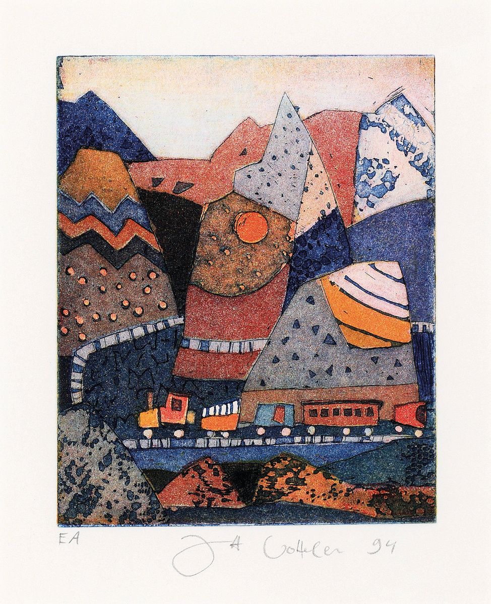 Detail b: Jutta Votteler, geb. 1959 Ludwigshafen am Rhein, Konvolut aus 4 Farbradierungen, je signiert und nummeriert u. datiert, 3x E.A. 1x118/120, unter PP ...