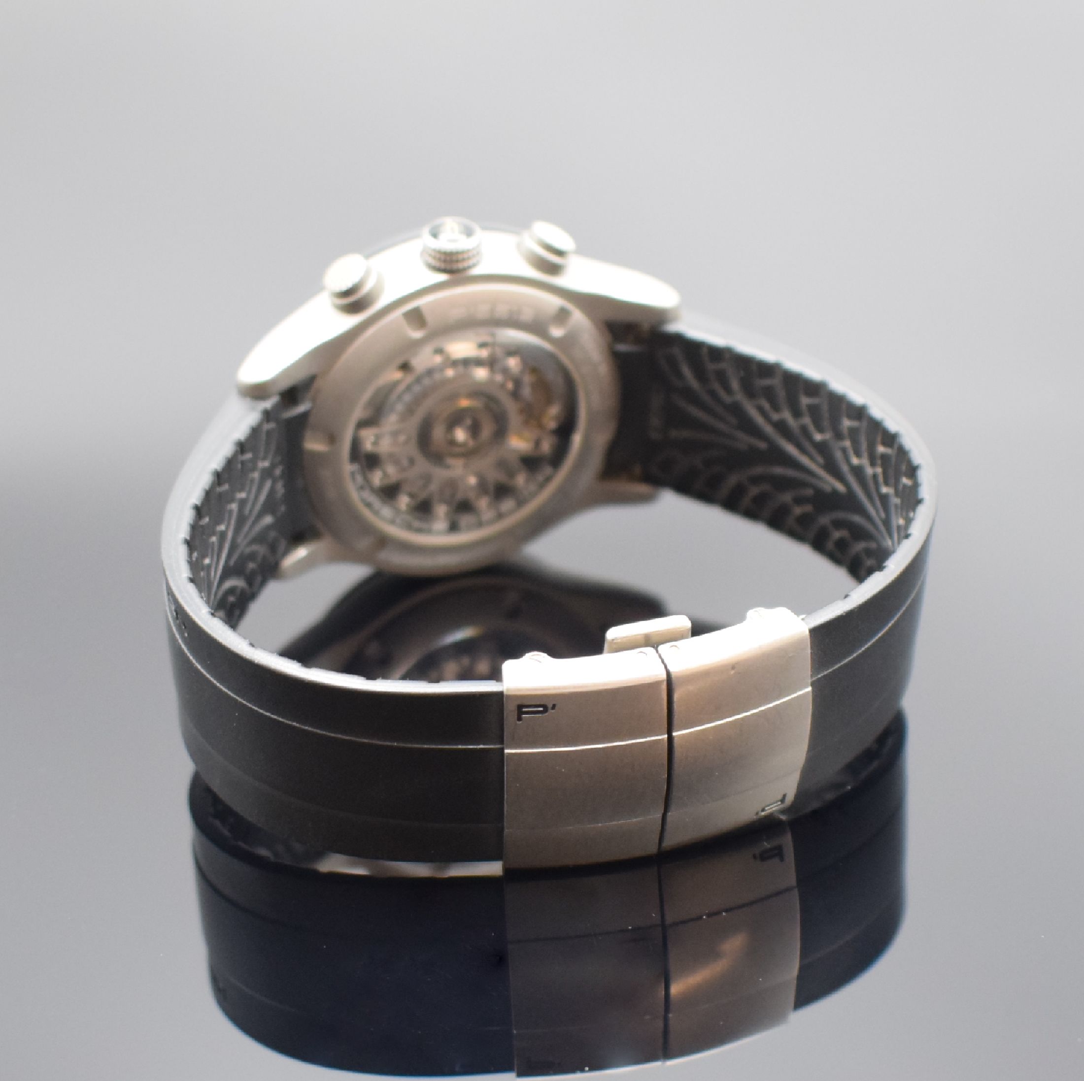 Detail b: PORSCHE DESIGN Armbandchronograph Referenz 6612.15/2, Schweiz um 2010, Automatik, Titangeh., Kautschukband m. Faltschl., beids. vergl., Boden & Krone ...