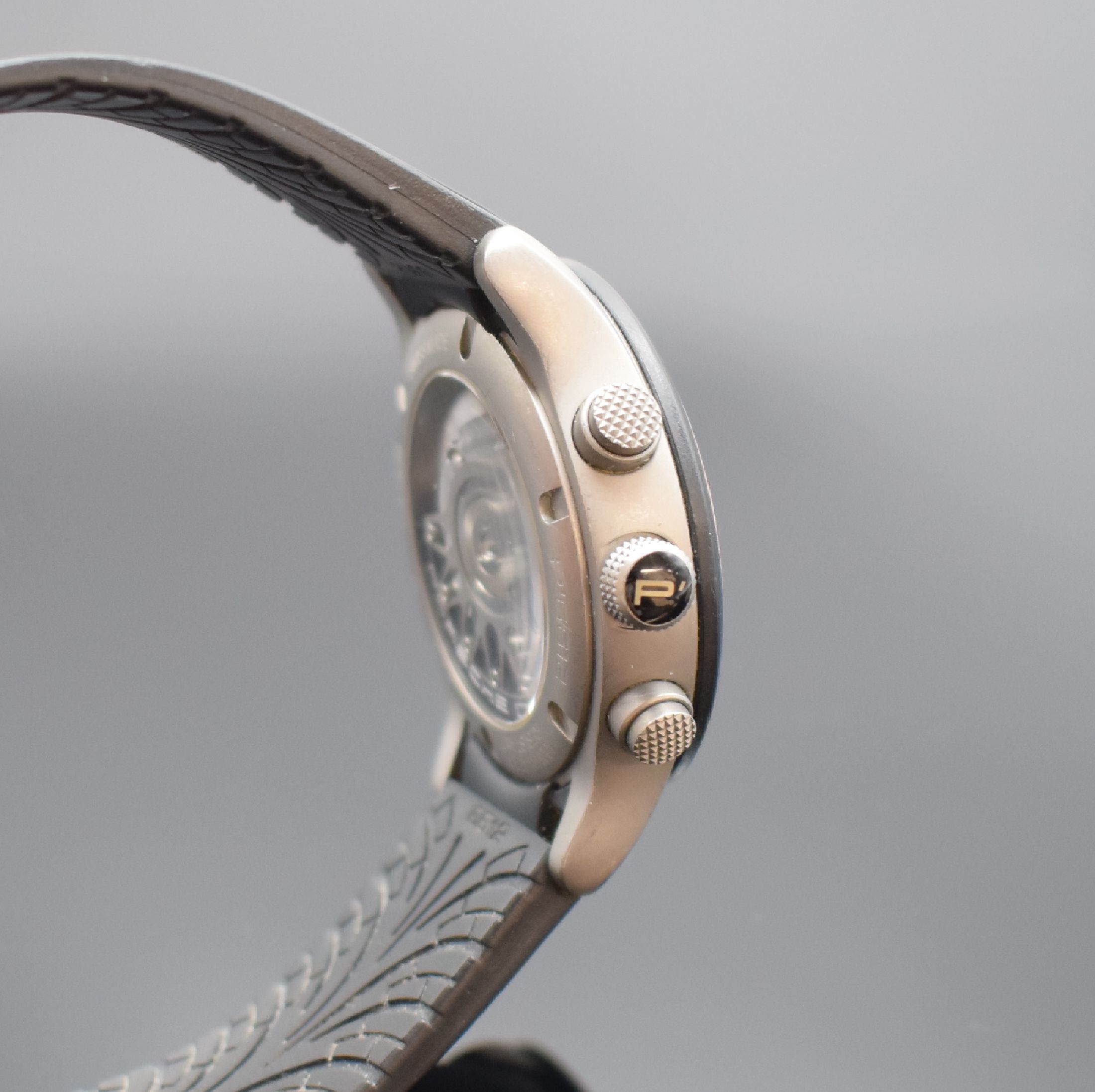Detail c: PORSCHE DESIGN Armbandchronograph Referenz 6612.15/2, Schweiz um 2010, Automatik, Titangeh., Kautschukband m. Faltschl., beids. vergl., Boden & Krone ...