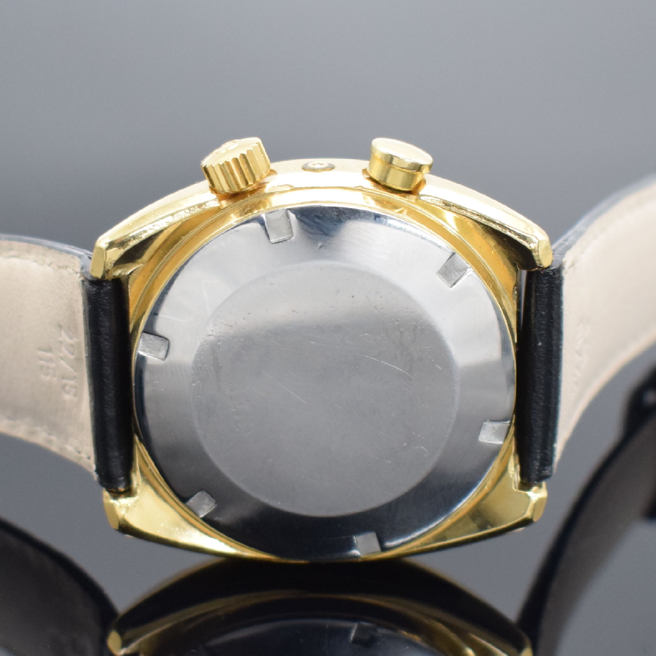Detail c: OMEGA Automatikwecker Seamaster Memomatic Referenz 166.072, Schweiz um 1972, hartverg. Metallgeh., Edelstahlboden verschr., Anz. v. Std., Min., ...