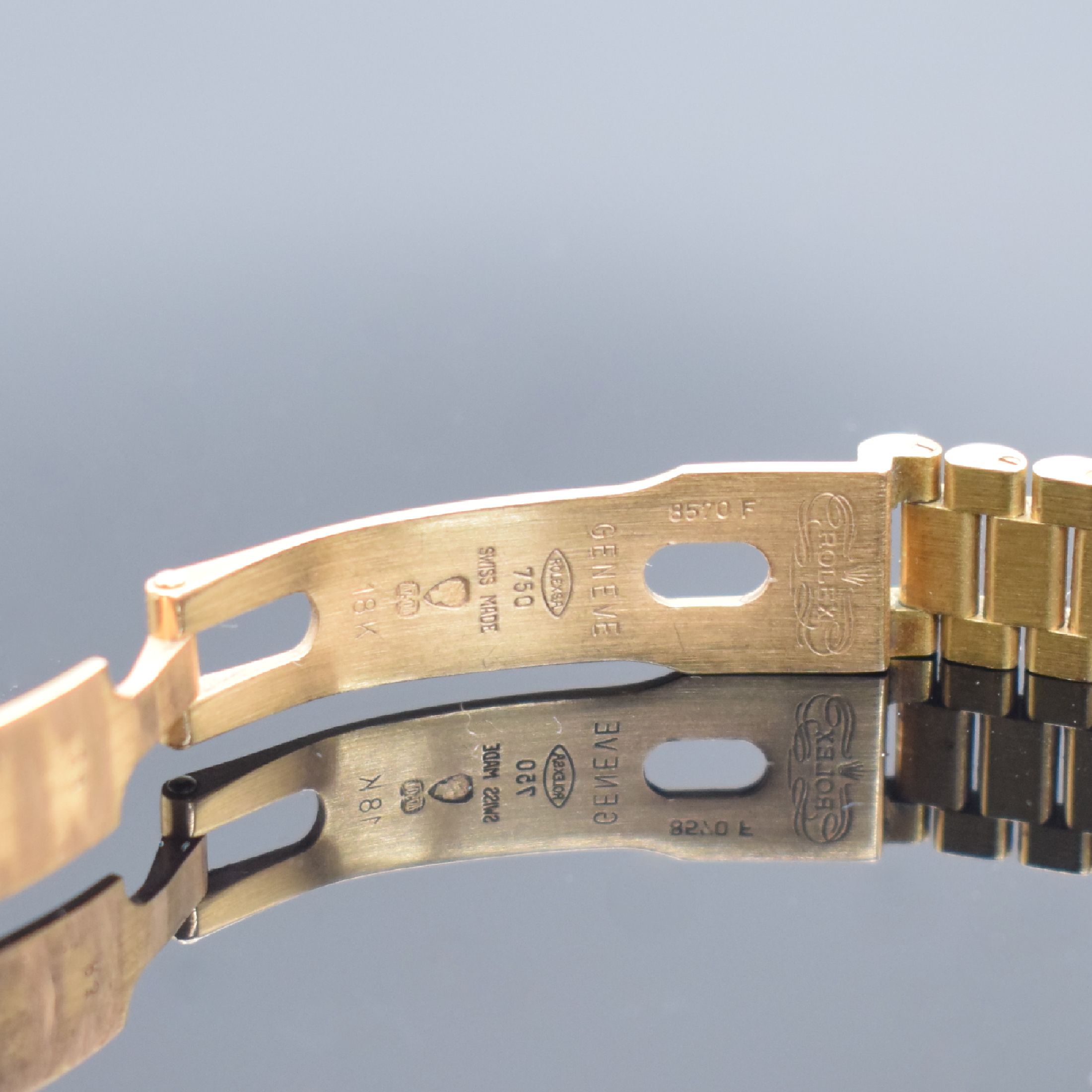 Detail c: ROLEX Damenarmbanduhr Oyster Perpetual Datejust Referenz 69178, Automatik, Chronometer der Superlative in GG 750/000 inkl. Präsidentband, Boden & ...