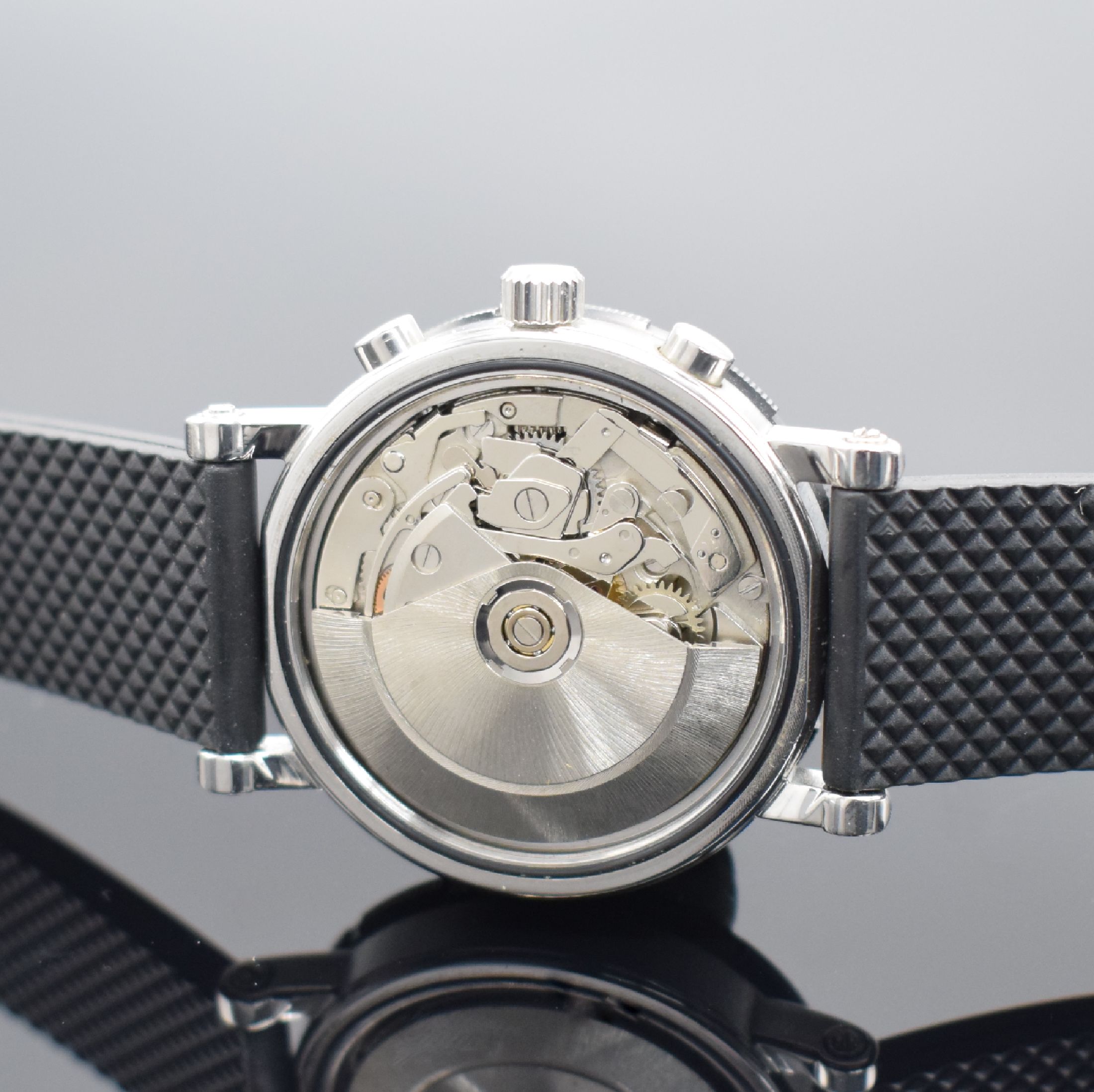 Detail c: CHRONOSPORT Armbandchronograph Referenz 78350, Automatik, Schweiz um 2010, Edelstahlgeh. inkl. neutr. Kautschukband m. Faltschl., Boden & Krone ...