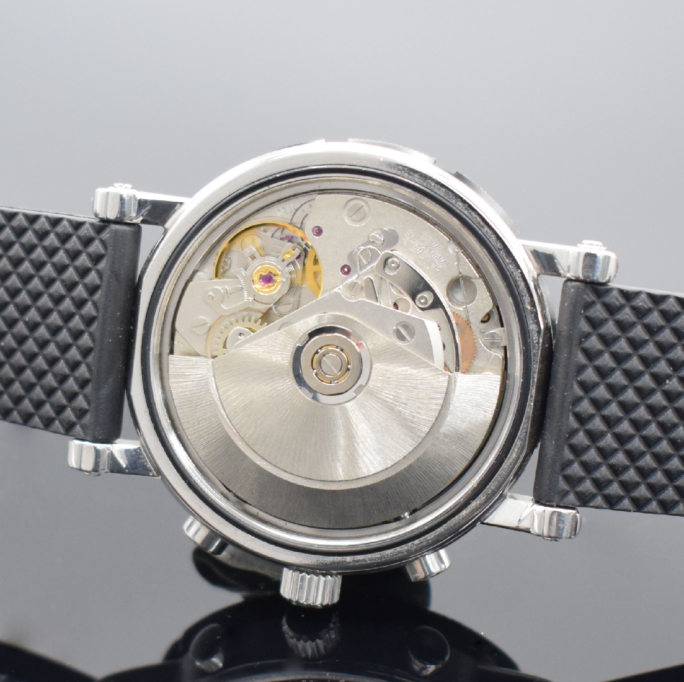 Detail d: CHRONOSPORT Armbandchronograph Referenz 78350, Automatik, Schweiz um 2010, Edelstahlgeh. inkl. neutr. Kautschukband m. Faltschl., Boden & Krone ...
