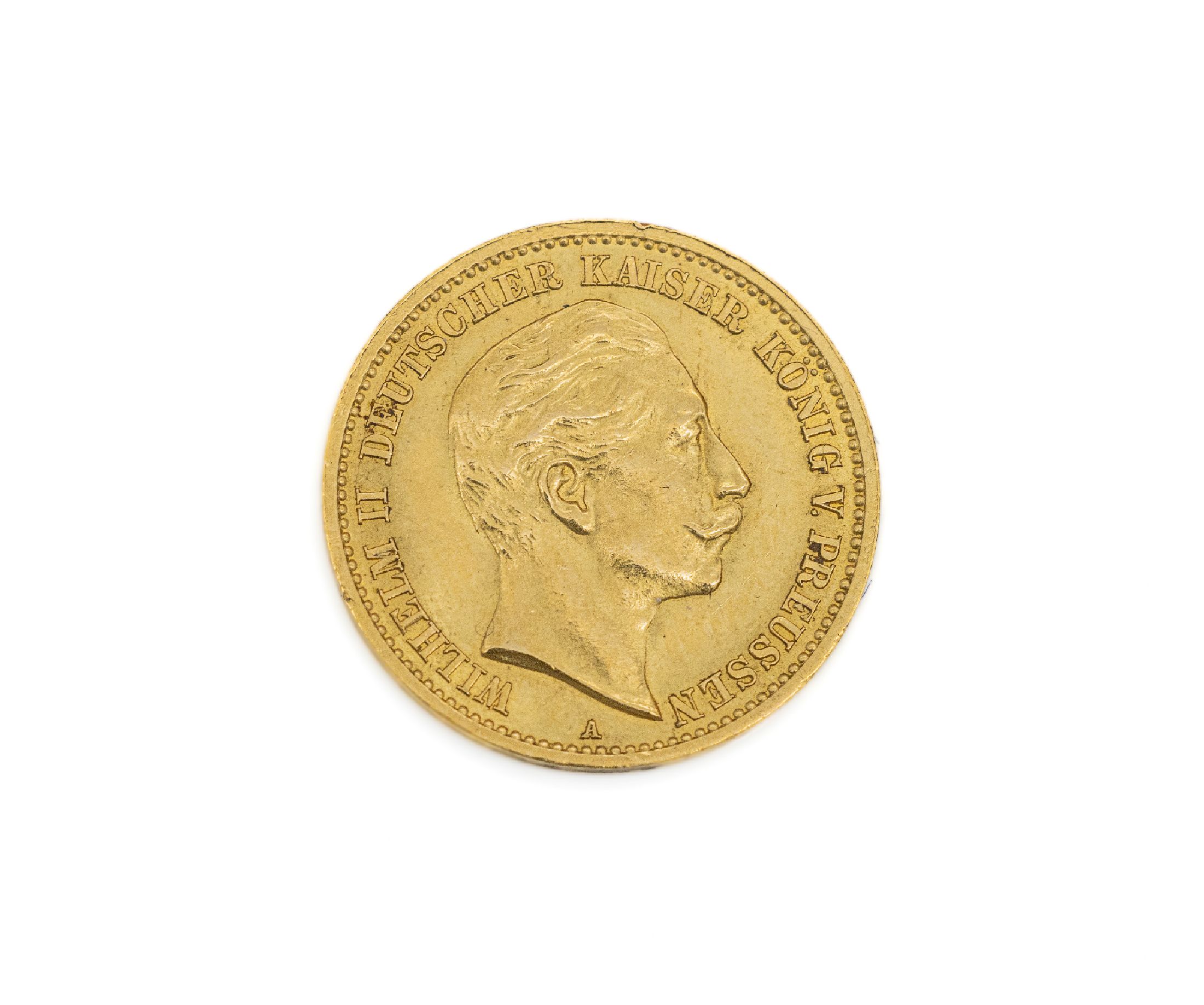 10 Mark Goldmünze, Deutsches Reich 1912, Wilhelm II. Deutscher Kaiser, König von Preussen, Prägemarke A