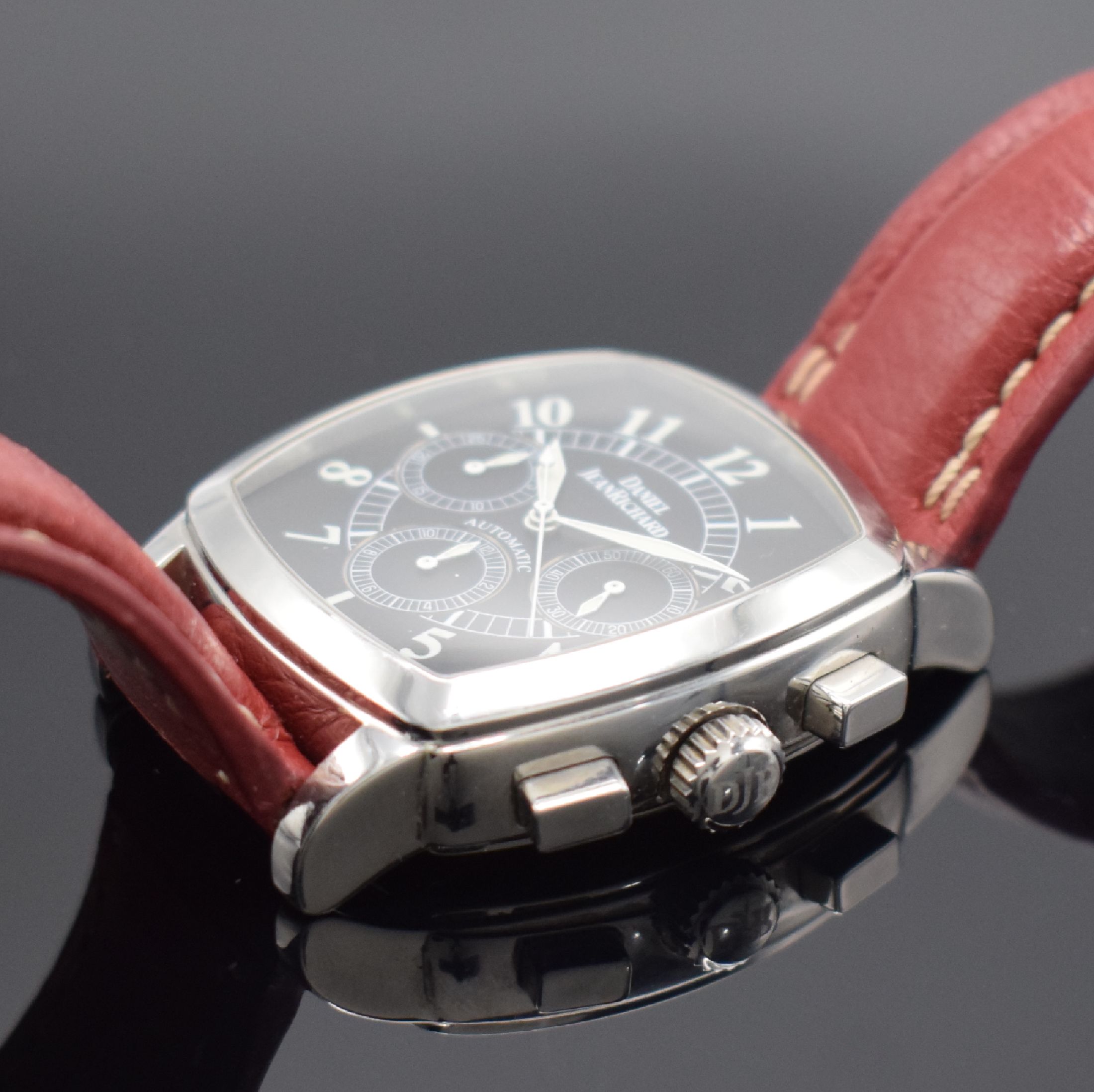 Detail b: DANIEL JEANRICHARD TV Screen Herrenarmbanduhr mit Chronograph Referenz 25016, Schweiz um 2000, Automatik, 2-teil. Edelstahlgeh., Boden 4-fach ...