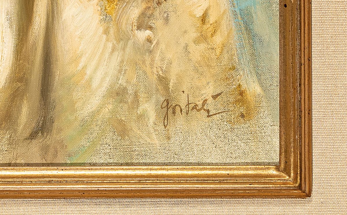 Detail a: Unbekannter zeitgenössischer Künstler, Brustbild einer jungen Frau, signiert, Öl/Lwd,Galerierahmen, 80x70 cm