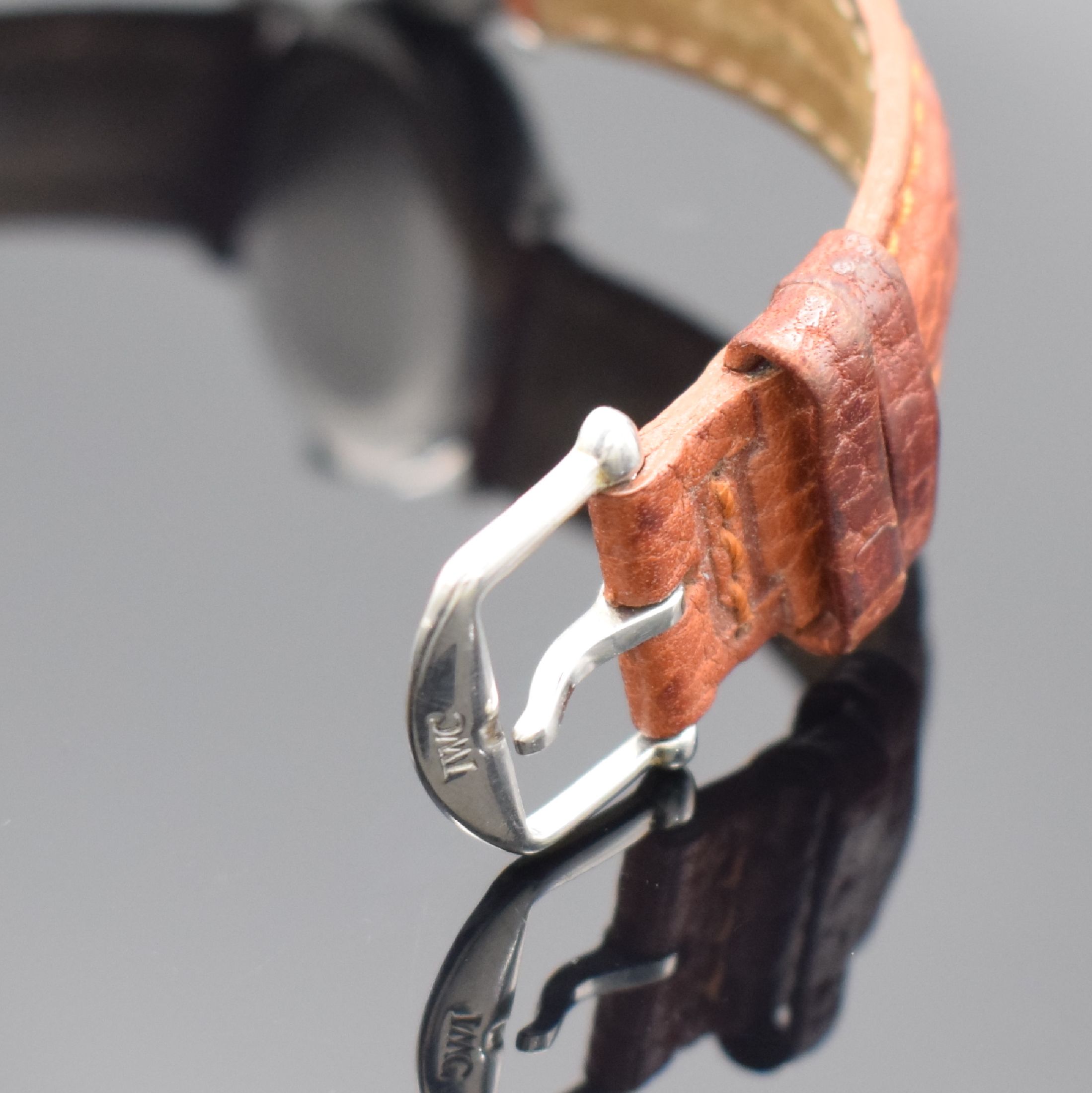 Detail b: IWC Portofino Herrenarmbanduhr in Stahl Referenz 3513 1, Schweiz um 1990, Automatik, 4-fach verschr. Geh., weißes Zifferbl., silb. Indizes & Zeiger, ...