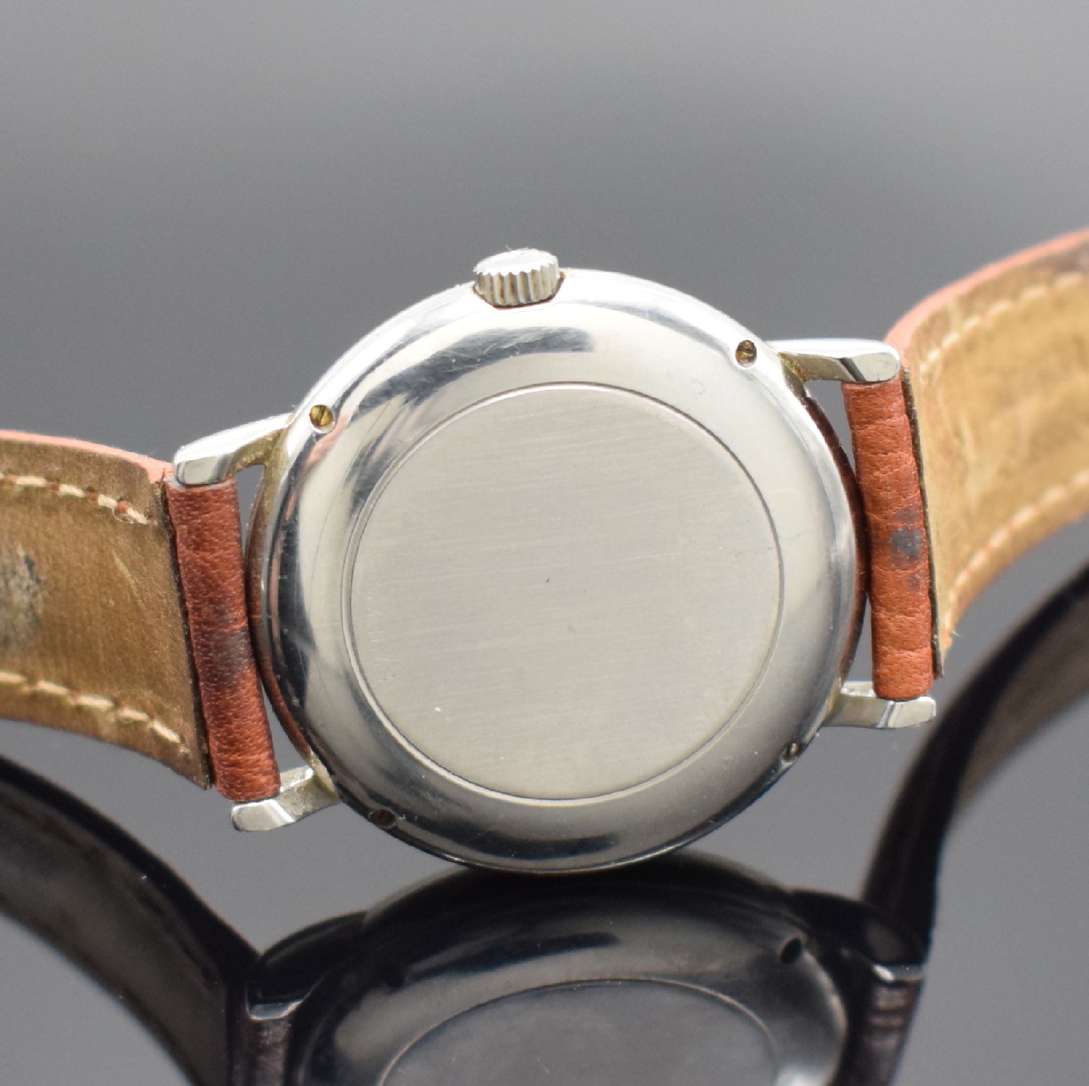 Detail d: IWC Portofino Herrenarmbanduhr in Stahl Referenz 3513 1, Schweiz um 1990, Automatik, 4-fach verschr. Geh., weißes Zifferbl., silb. Indizes & Zeiger, ...