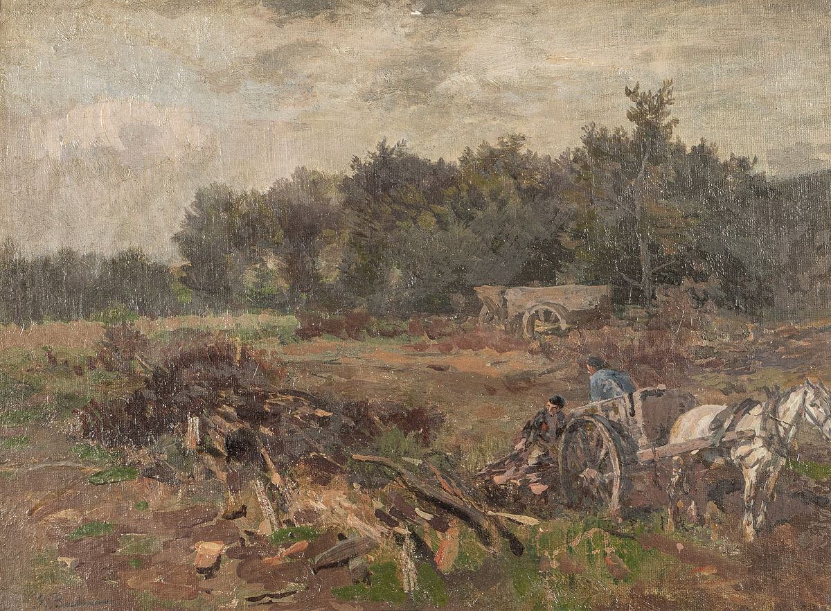 Gregor von Bochmann, 1850 Gut Nehhat/Estland -1930 Hösel, Stipendiats-Studium an der Akademie Düsseldorf, wohl estnische Landschaft mit ...