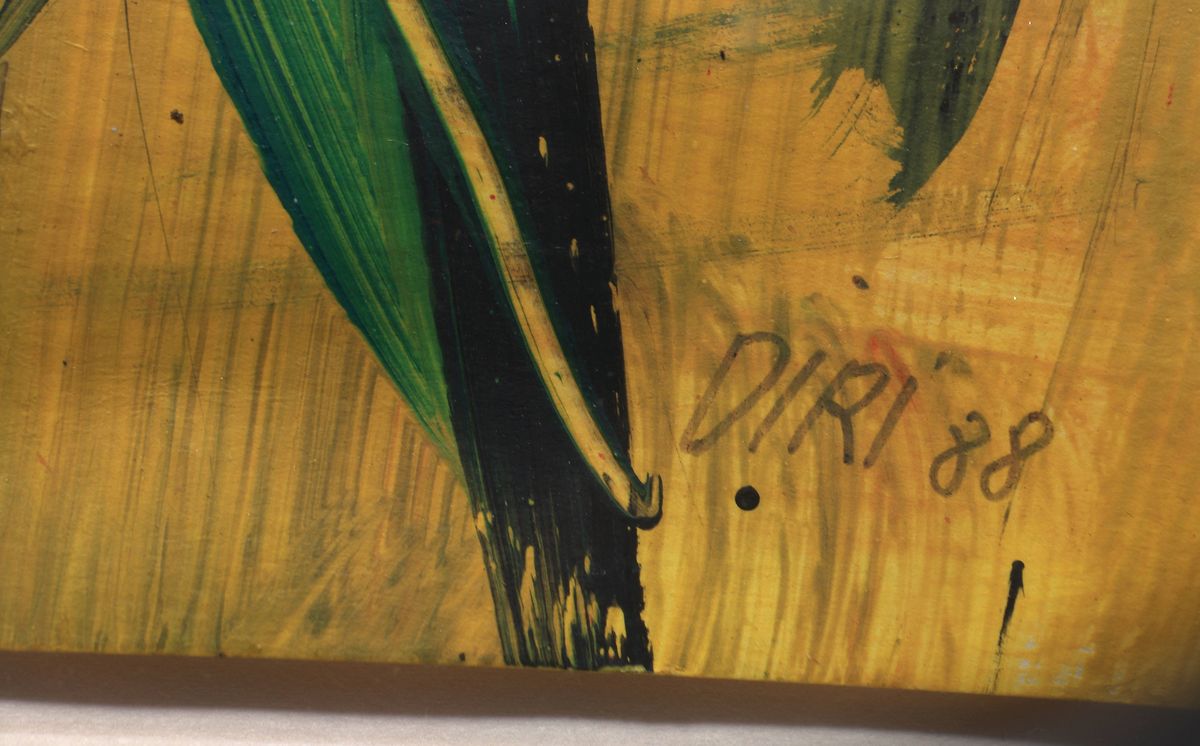 Detail a: Diri = Dietrich Strauch, geb. 1940, Abstrakte Komposition, Acryl auf Papier, und dat. 88, ca. 70x50cm, PP, u.Gl., R. ca. 106x84 cm