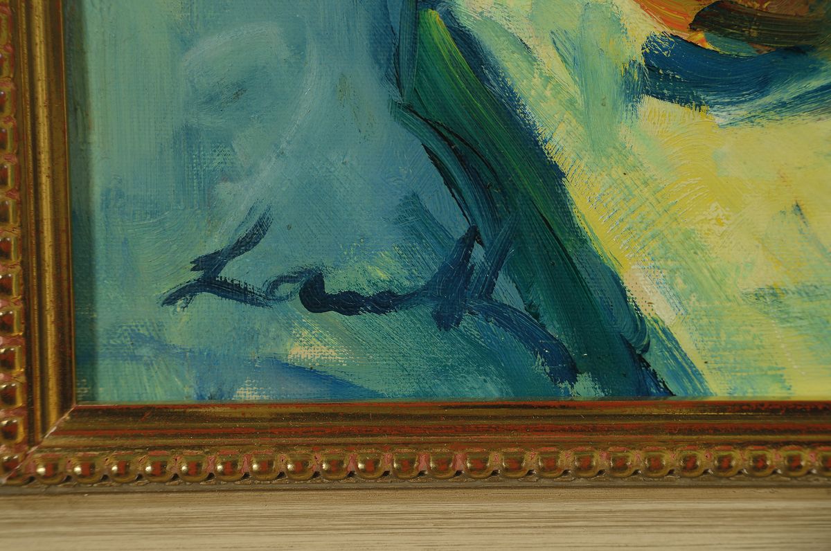 Detail a: Robert Lauth, 1896-1985 Ludwigshafen am Rhein, Blumenstillleben, Öl/Lwd, links unten signiert, ca. 50x60cm, R. ca. 61x71cm