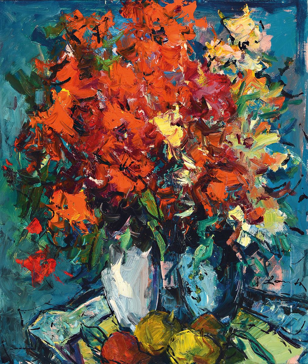 Robert Lauth, 1896-1985 Ludwigshafen am Rhein, Blumenstillleben, Öl/Lwd, rechts unten signiert, ca. 70x60cm, R. ca. 82x71cm