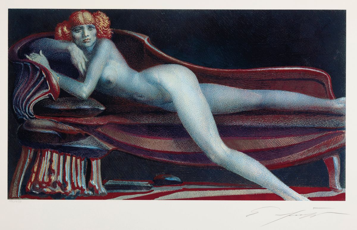 Ernst Fuchs, 1930-2015 Wien, Farblitho handsign., num. 182/450, unter Glas gerahmt, gesamt ca.