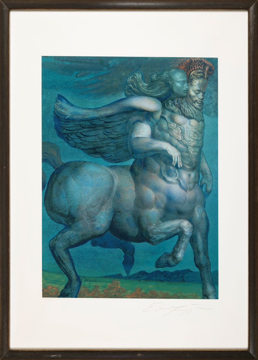 Detail k: Ernst Fuchs, 1930-2015 Wien, Farblitho handsign., num. 182/450 cm, unter Glas gesamt ca.
