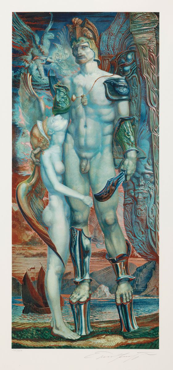 Ernst Fuchs, 1930-2015 Wien, Farblitho, handsign., num. 182/450, unter Glas gerahmt,