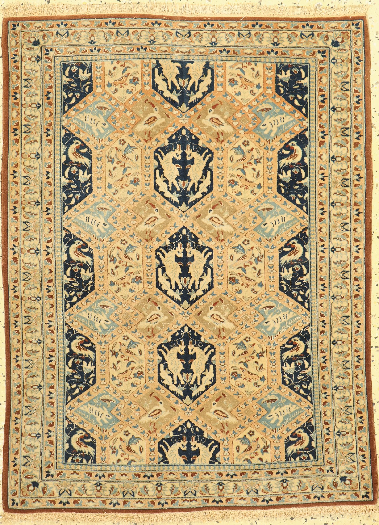 Nain Tudeschk alt, Persien, um 1950, Korkwolle mit Seide, ca. 115 x 86 cm, EHZ: 2
