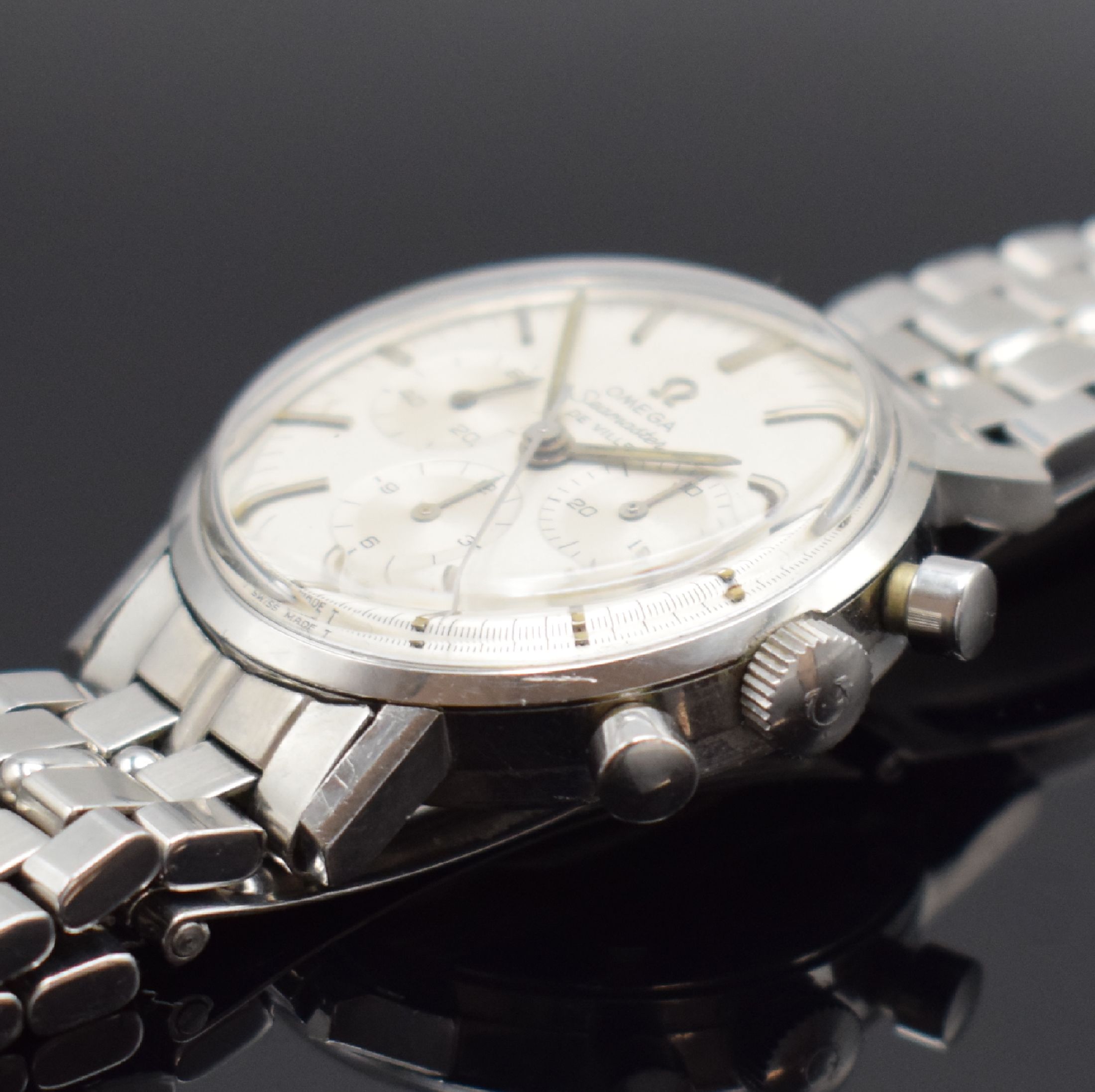Detail c: OMEGA Seamaster De Ville Kaliber 321 Armbandchronograph in Stahl/Stahlband Referenz 145.005-67, Schweiz um 1967, Handaufzug, verschr. Geh. Stahlband ...