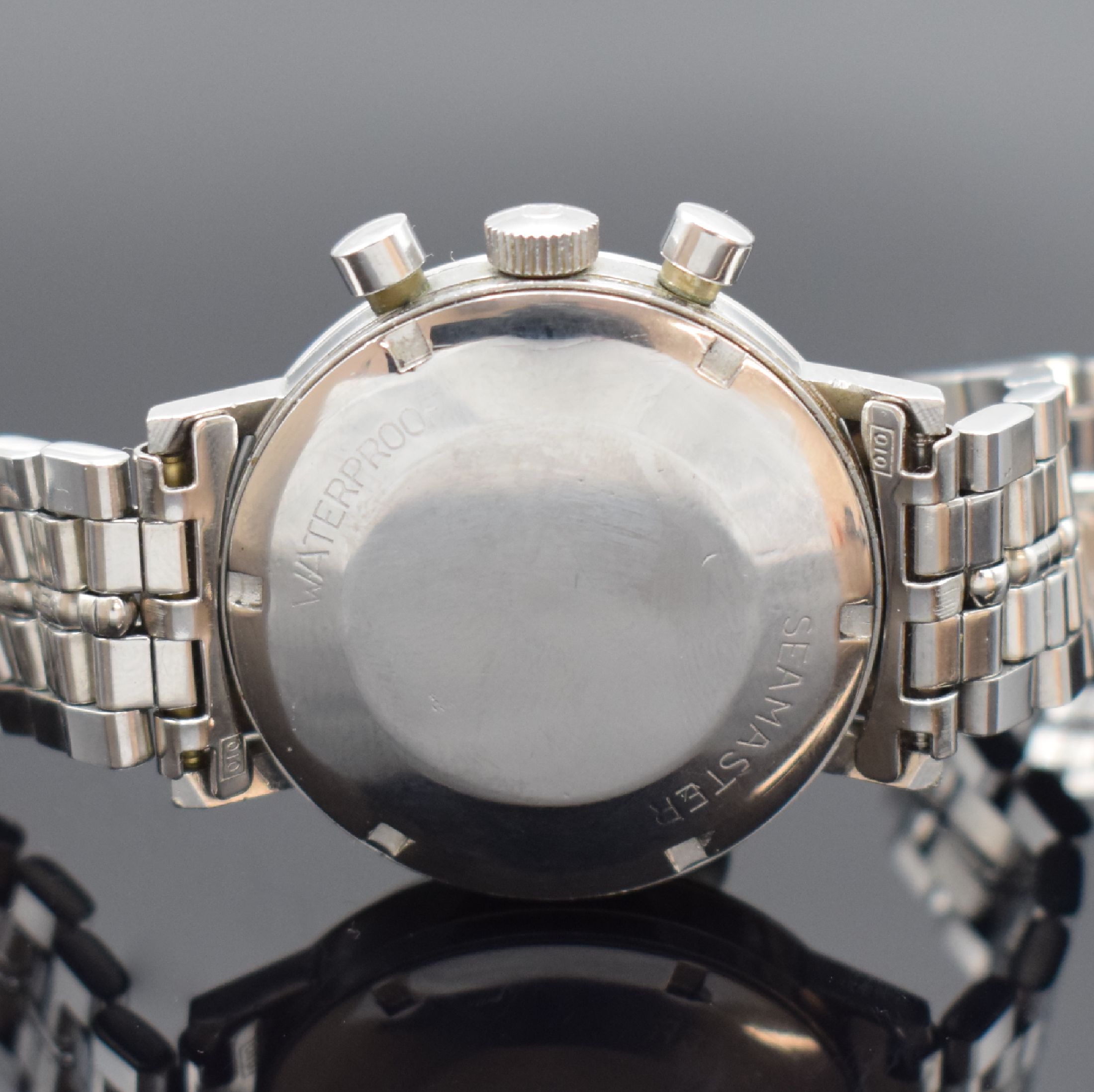 Detail d: OMEGA Seamaster De Ville Kaliber 321 Armbandchronograph in Stahl/Stahlband Referenz 145.005-67, Schweiz um 1967, Handaufzug, verschr. Geh. Stahlband ...