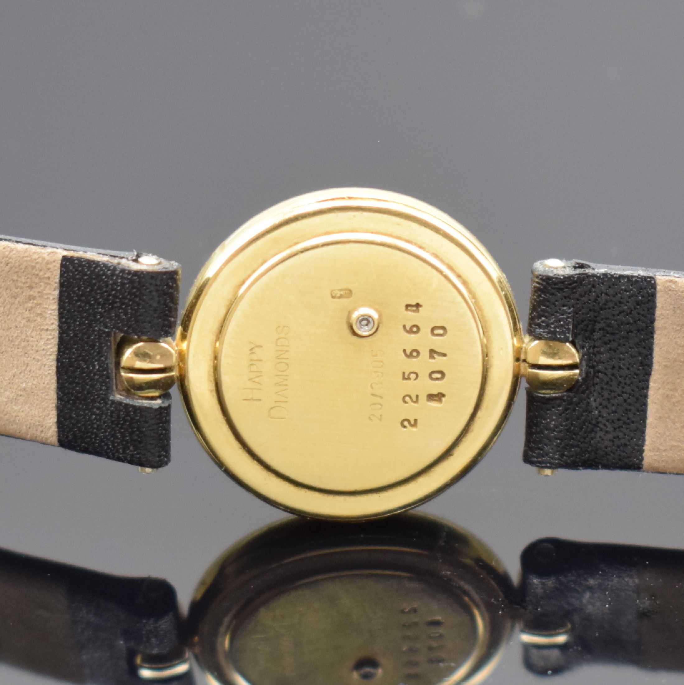 Detail c: Chopard Happy Diamonds Diamantbesetzte Damenarmbanduhr in GG 750/000 Referenz 4070, Schweiz um 1999, quartz, gedr. Geh., um zentrales gold. Zifferbl. ...