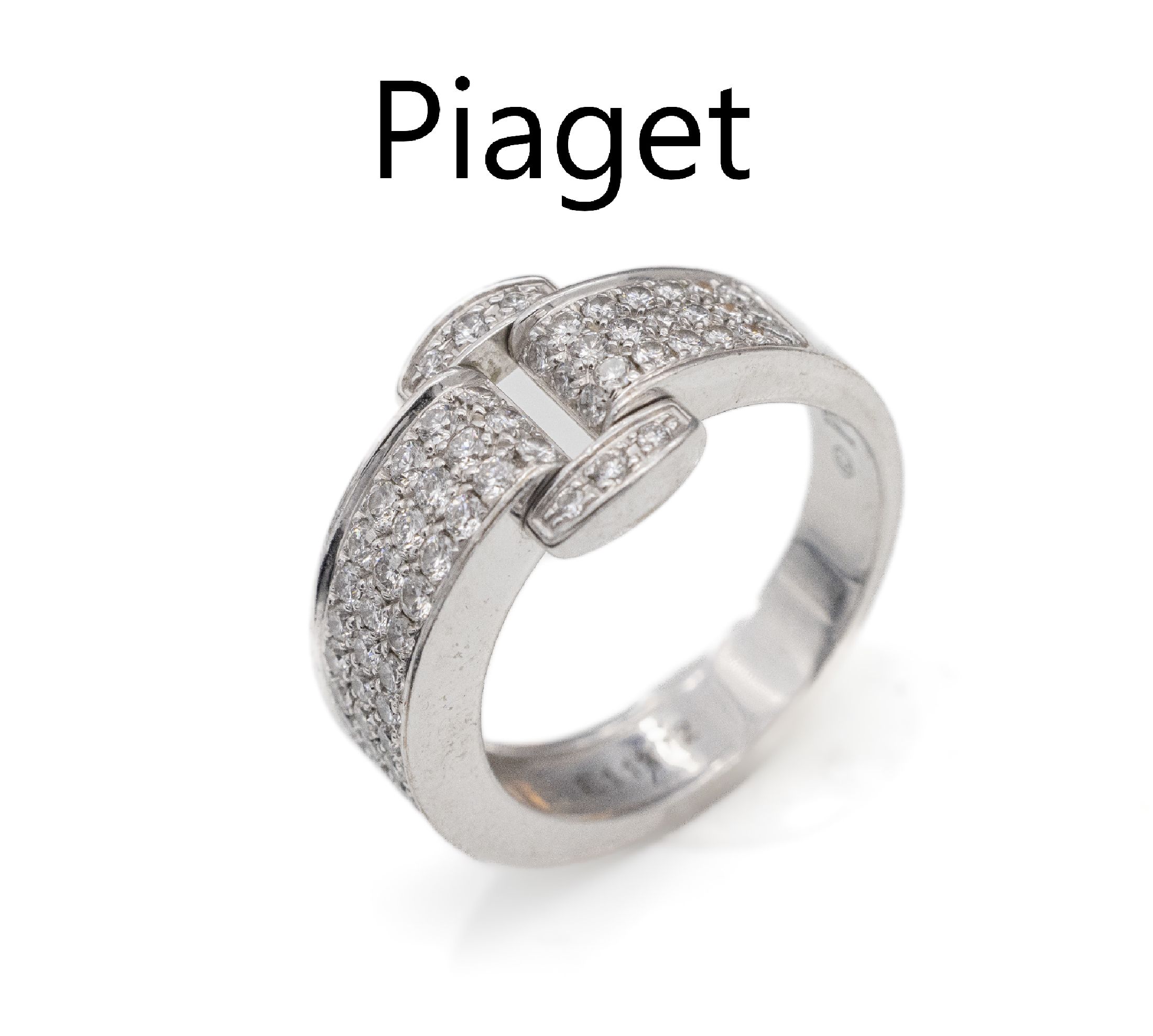 18 kt Gold PIAGET Diamant-Ring, WG 750/000,66 Diamanten zus. ca. 1.0 ct Weiß/vs-si, RW 55, sign. und num., ca. 9.7 g