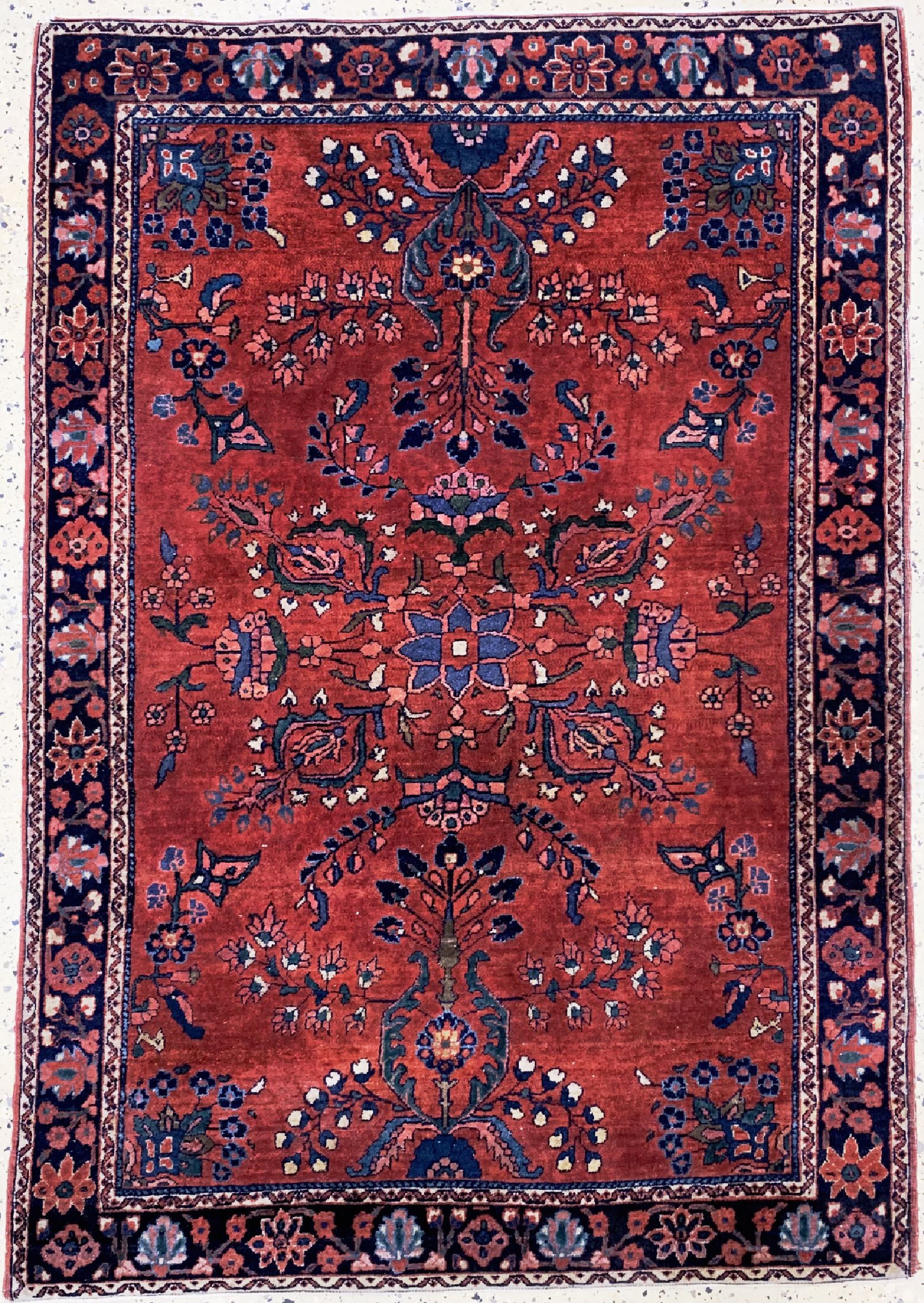 Sarogh Mohajeran, Persien, um 1920/1930, Korkwolle auf Baumwolle, ca. 145 x 100 cm, minimal verkürzt, EHZ: 2(Ecken leicht beschädigt)