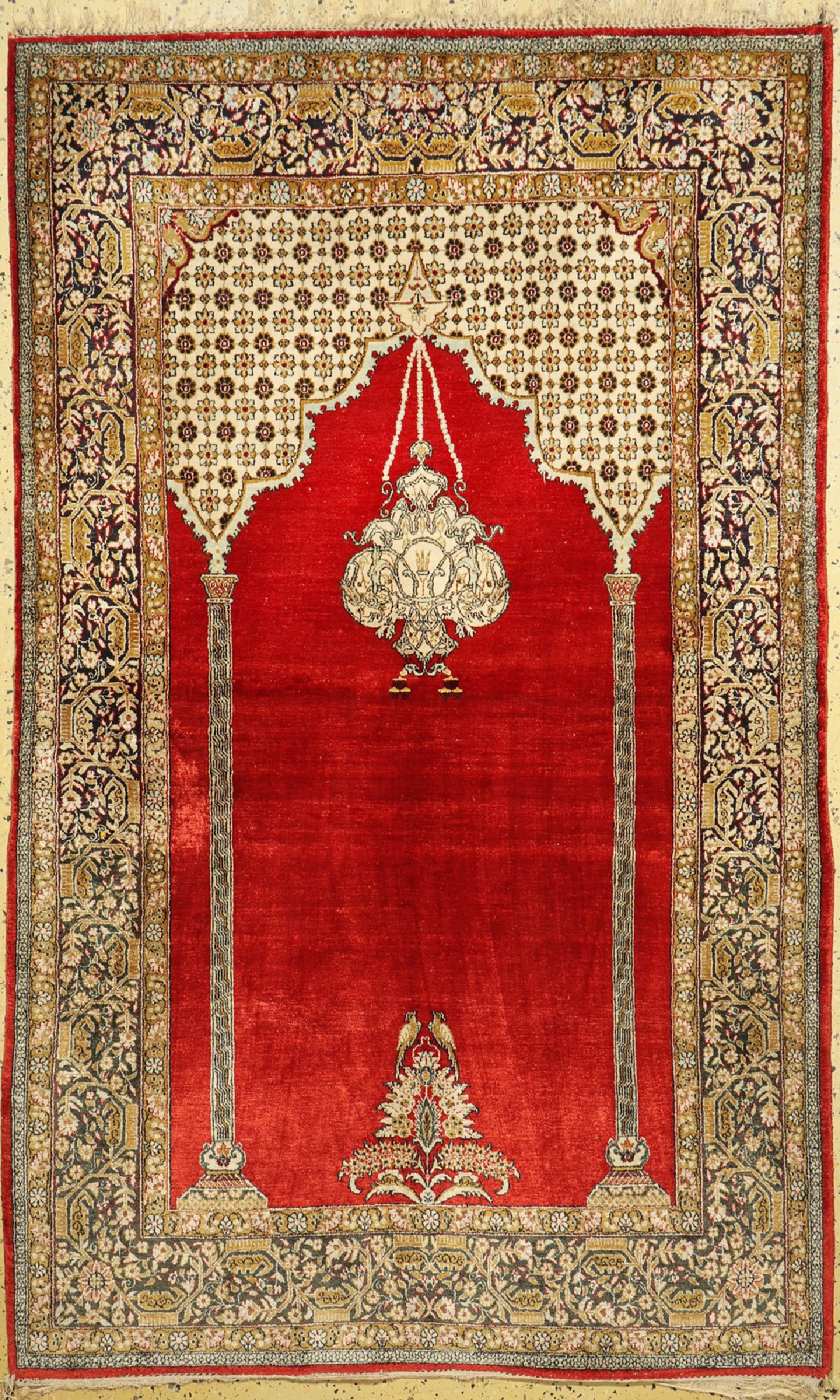 Ghom Seide, Persien, ca. 50 Jahre, reine Naturseide, ca. 212 x 130 cm, EHZ: 2