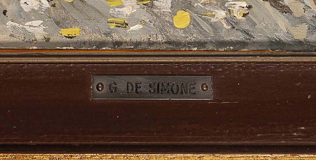 Detail a: Gerardo Giulio de Simone, geb. 1936, Straßenansicht, wohl Paris, Öl/Lwd, ca. 35x30cm, R. ca. 60x55cm