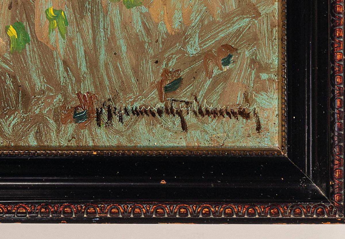 Detail a: Tihamer Gyarmathy, 1915 Pecs-2005, ungarischer Maler der abstrakten Moderne, erste Austtelleungen in Paris und Zürich in 1937/38, danach zahlreiche ...