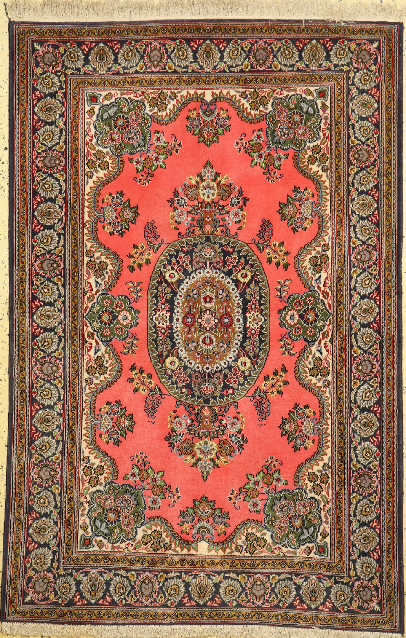 Ghom kork, Persien, ca. 50 Jahre, Korkwolle, ca. 205 x 134 cm, EHZ: 2, fleckig