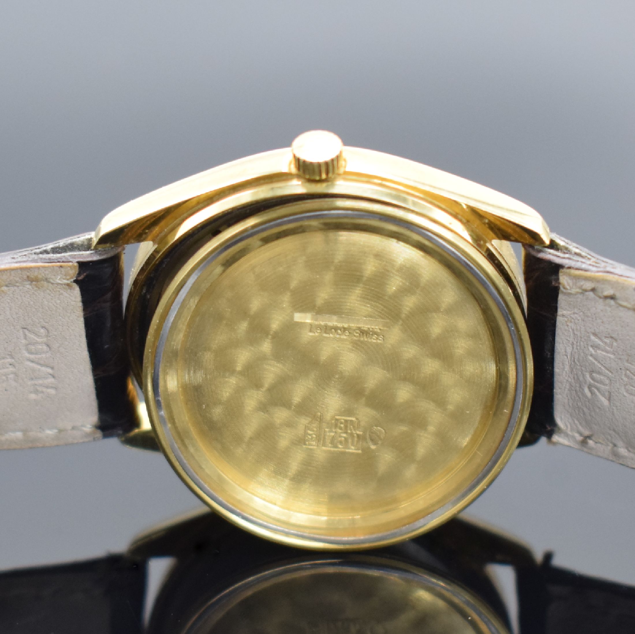 Detail g: ZENITH Herrenarmbanduhr in GG 750/000 Referenz 30-0170.490, Schweiz um 1988, Automatik, 2-teil. Geh., Boden geschr., gold. Zifferbl. m. aufges. ...