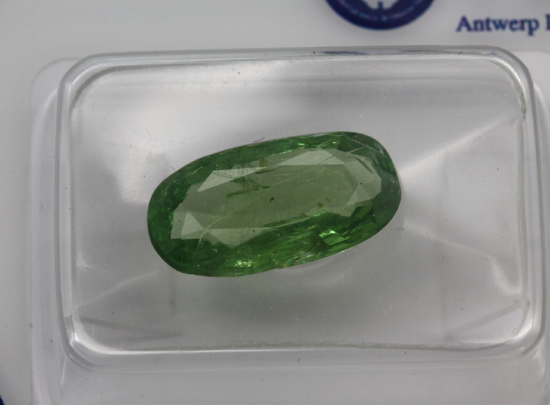 Detail e: Lot 5 lose Tsavorite, 7.3 ct, 1 x ovalfacett. 1.06 ct; 1 x facett. Tropfen 1.16 ct; 1 x ovalfacett. 2.34 ct; 1 x ovalfacett. 1.15 ct; 1 x ...