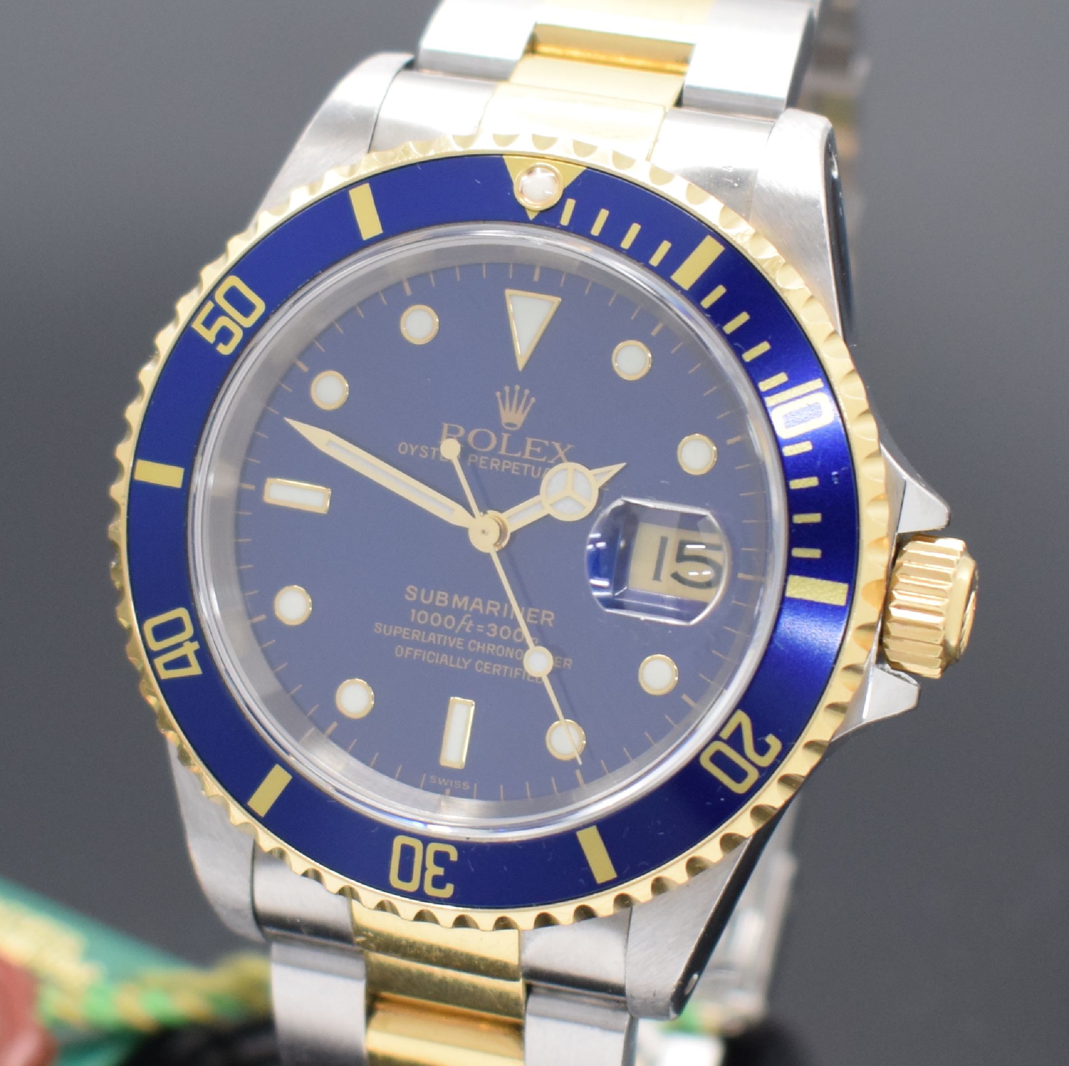 Detail a: ROLEX Submariner Referenz 16613, Automatik, LC 100, U-Serie, Chronometer der Superlative in Stahl/Gold kombiniert inkl. Oysterband m. Faltschl. & ...