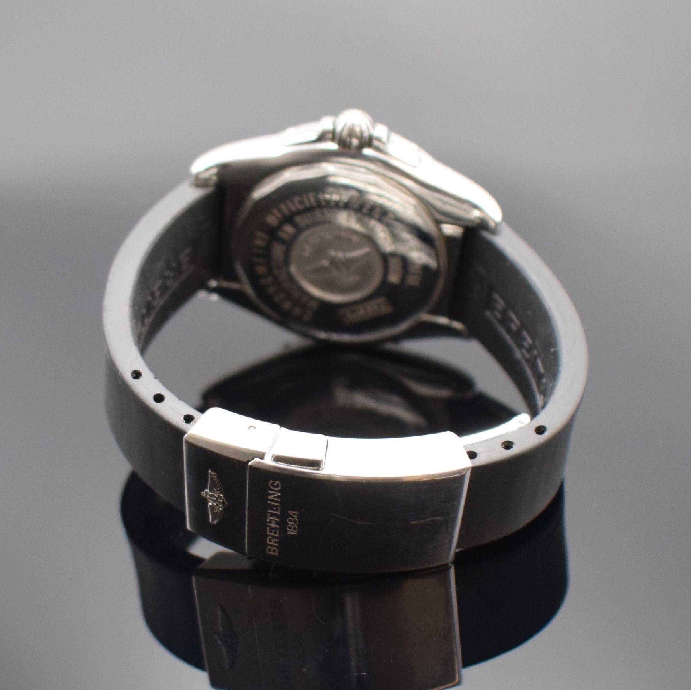 Detail b: BREITLING Cockpit Chronometer Herrenarmbanduhr in Stahl Referenz A49350, Schweiz verk. lt.beil. Pap. 12/2008, Automatik, Boden & Krone verschr., ...