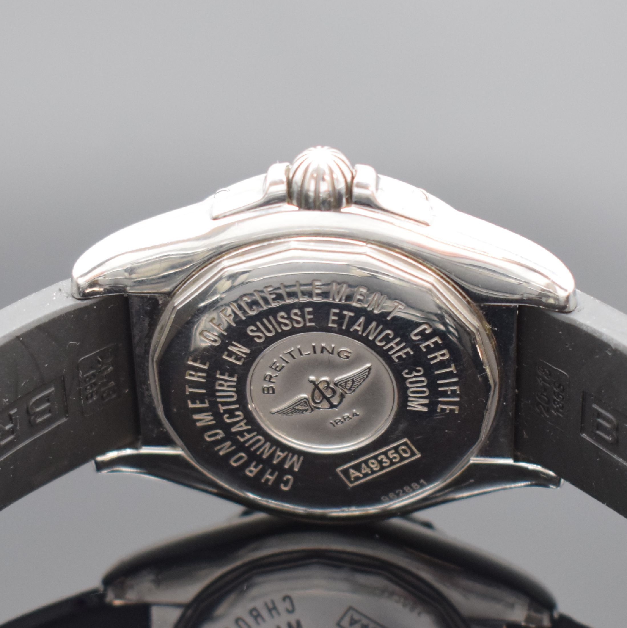 Detail c: BREITLING Cockpit Chronometer Herrenarmbanduhr in Stahl Referenz A49350, Schweiz verk. lt.beil. Pap. 12/2008, Automatik, Boden & Krone verschr., ...