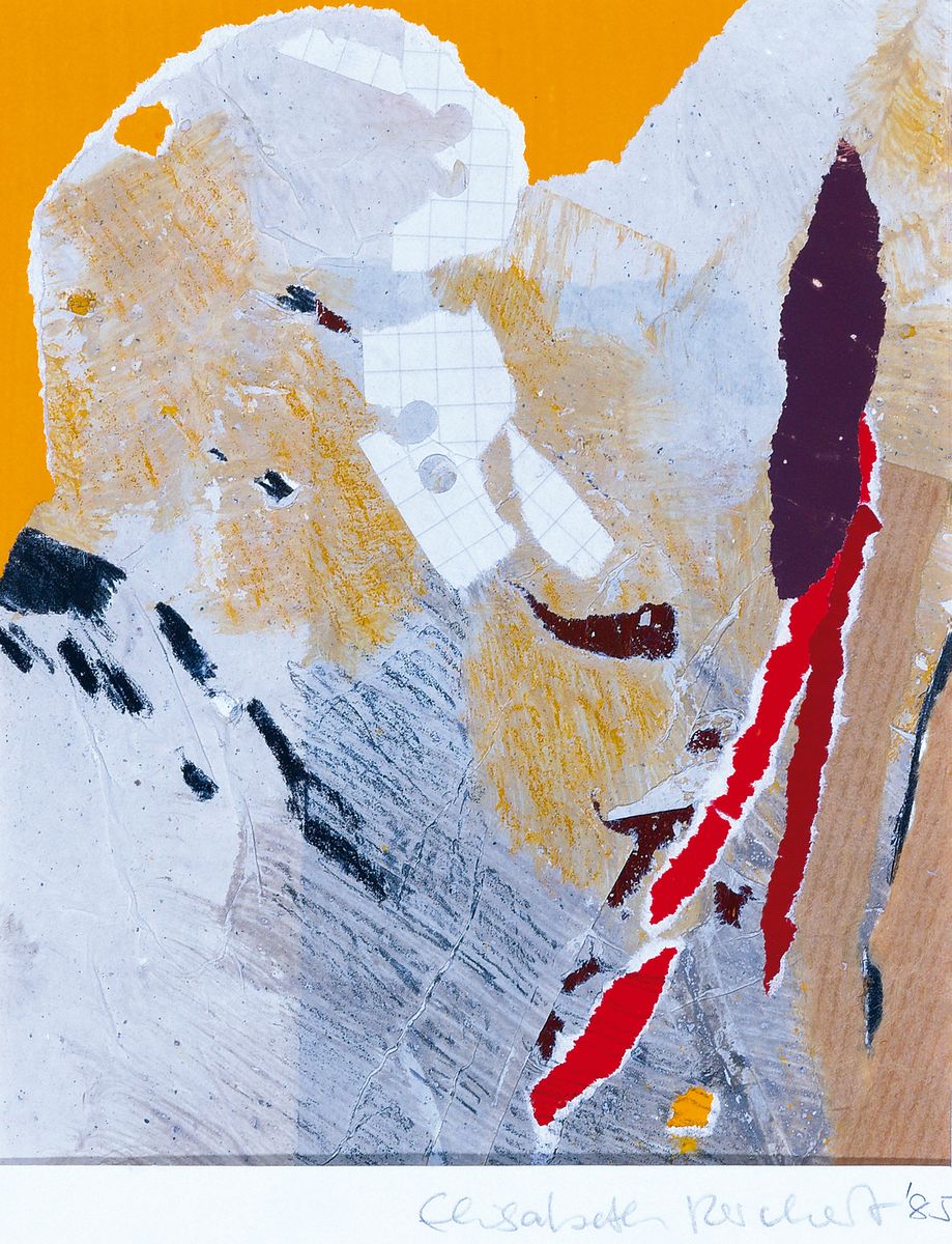 Elisabeth Reichert, 1940-1912, Konvolut aus 4 Collagen, je sign., PP, je gesamt ca. 35x42 cm