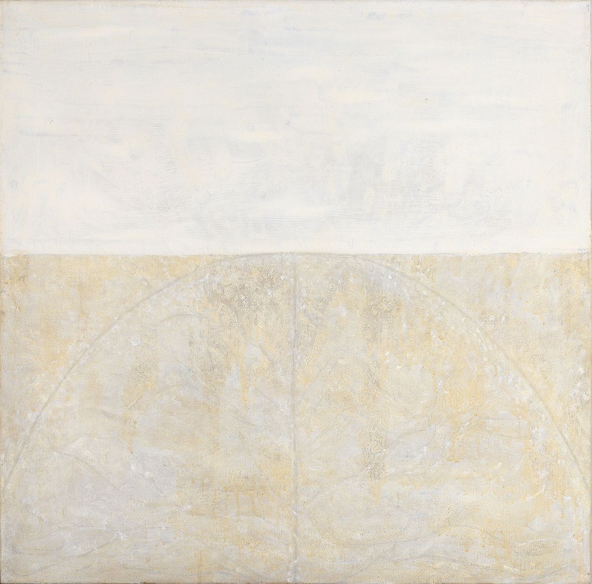 Detail b: Angelina Androvic, geb. 1937, Triptychon, "Lebensbahn", Öl/Lwd, versos sign., dat., je ca. 82x80 cm mit Künstlerbuch