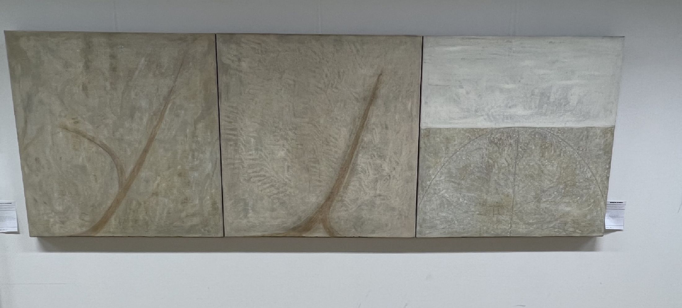 Detail c: Angelina Androvic, geb. 1937, Triptychon, "Lebensbahn", Öl/Lwd, versos sign., dat., je ca. 82x80 cm mit Künstlerbuch