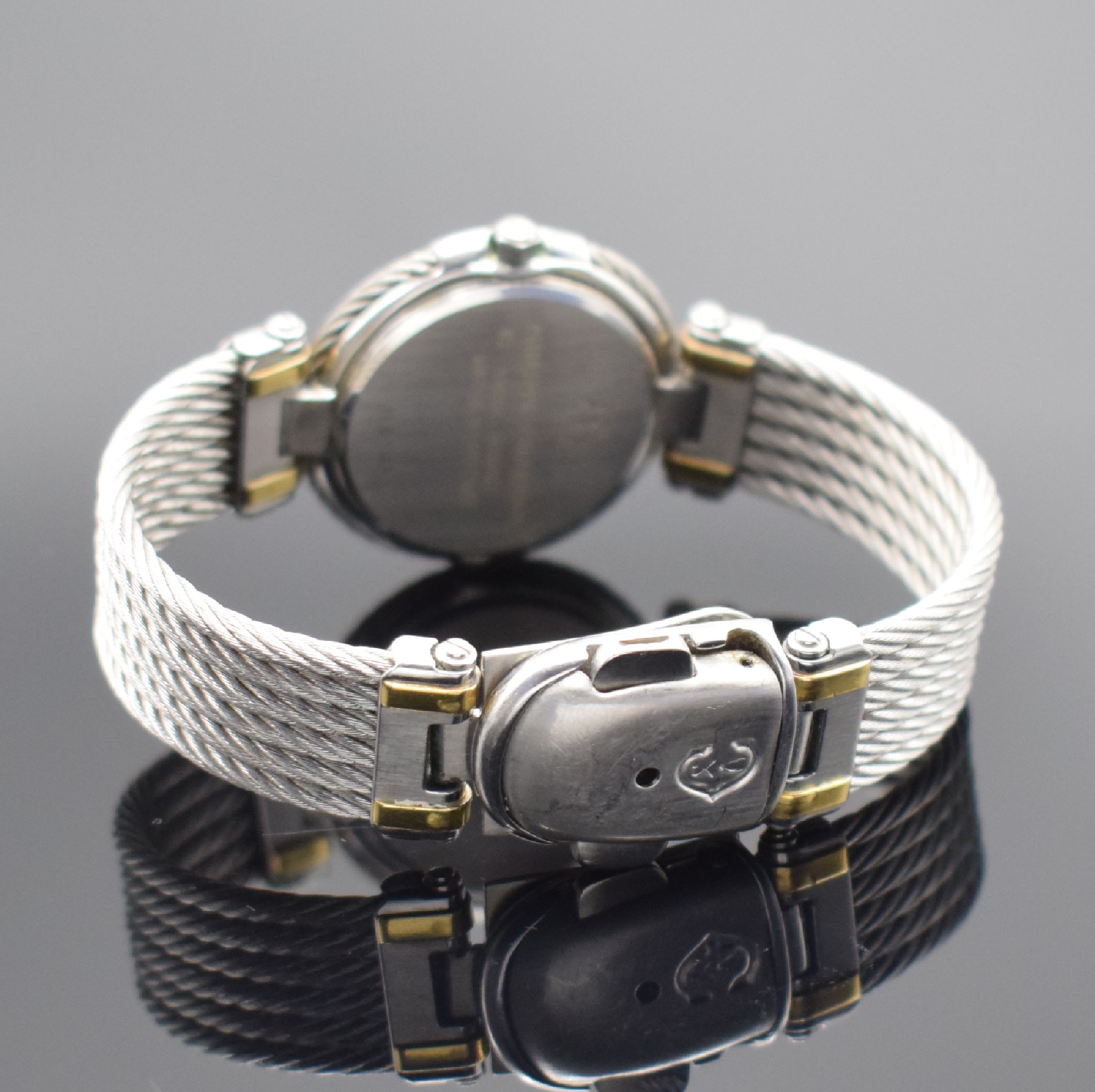 Detail b: PHILIPPE CHARRIOL Armbanduhr, quarz, Schweiz um 1990, Edelstahl/Gold kombiniert inkl. 6- reihigem Kordelband, Boden aufgedr., Goldlünette aufw. m. ...