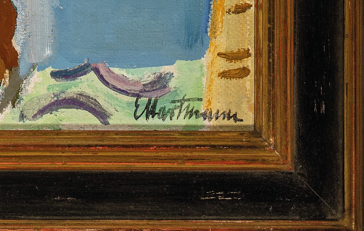 Detail a: Erich Hartmann, 1886 Elberfeld-1974 Sylt, Studium an den Akademien Düsseldorf und München, Mitglied der Hamburger Sezession, unter der ...