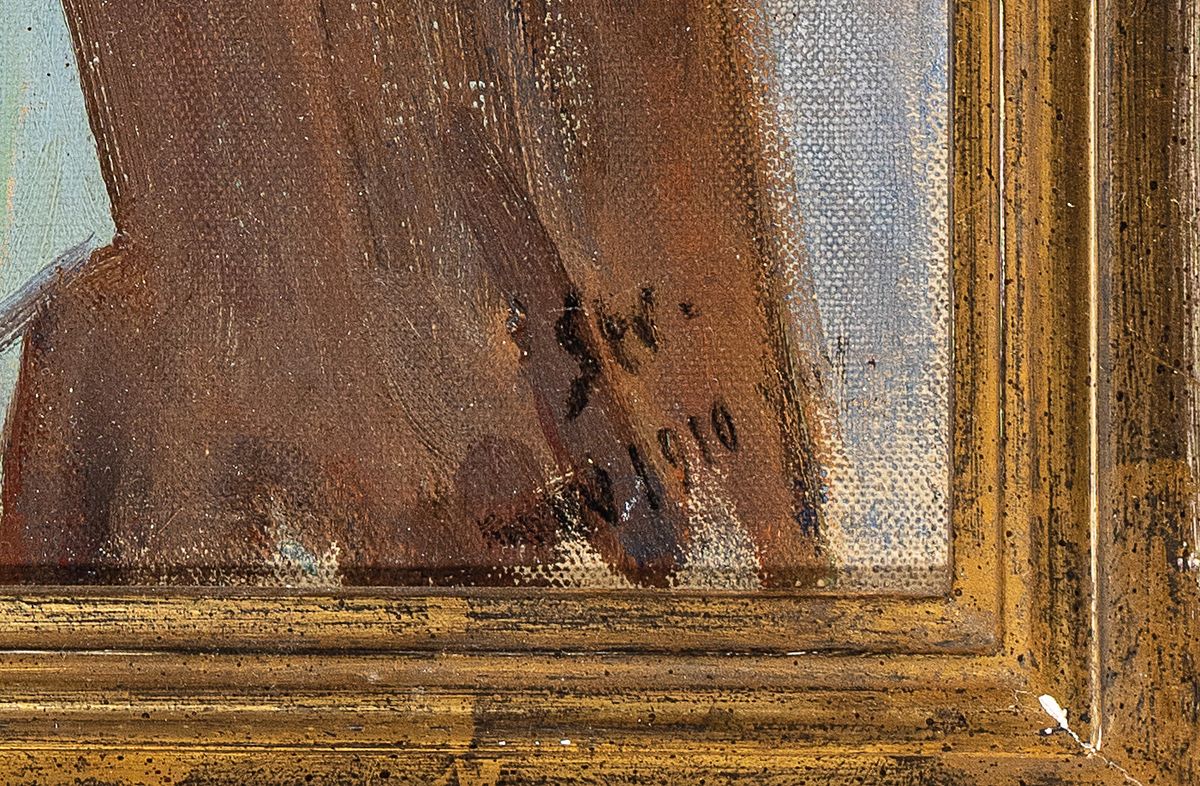 Detail a: Fritz (ungarisch Frigyes) Strobentz, 1856 Budapest-1929 München, Studium an den Akademien Düsseldorf und München, Mitglied der Münchener ...