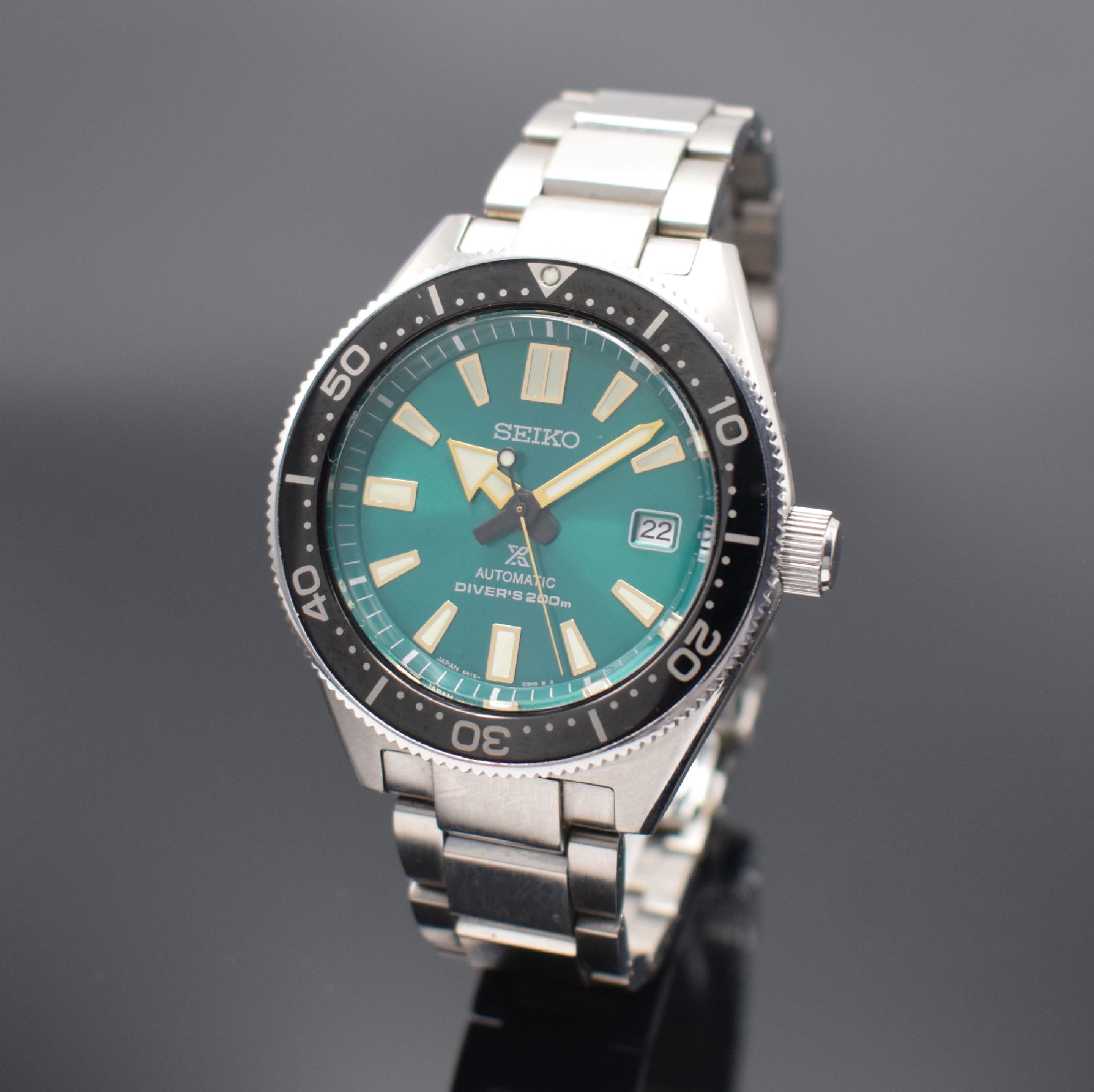 SEIKO Diver`s 200m auf 1000 Stück limitierte Herrenarmbanduhr Referenz 6R15-04D0, Japan um 2018, Automatik, verschr. Edelstahlgeh. inkl. Gliederband ...