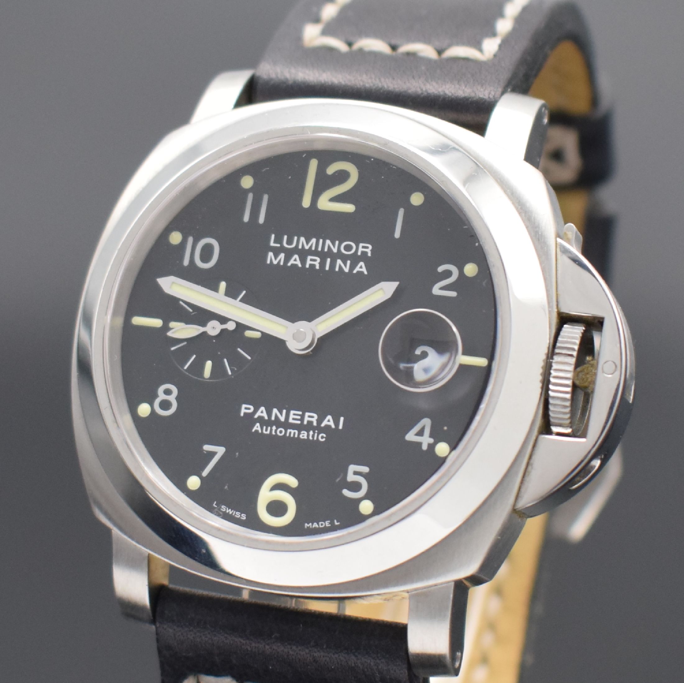Detail a: OFFICINE PANERAI Luminor Marina PAM00164 auf 1500 Stück limitierte Herrenarmbanduhr, Schweiz verk. lt. beil. Gar.-Karte 12/2012, Automatik, ...
