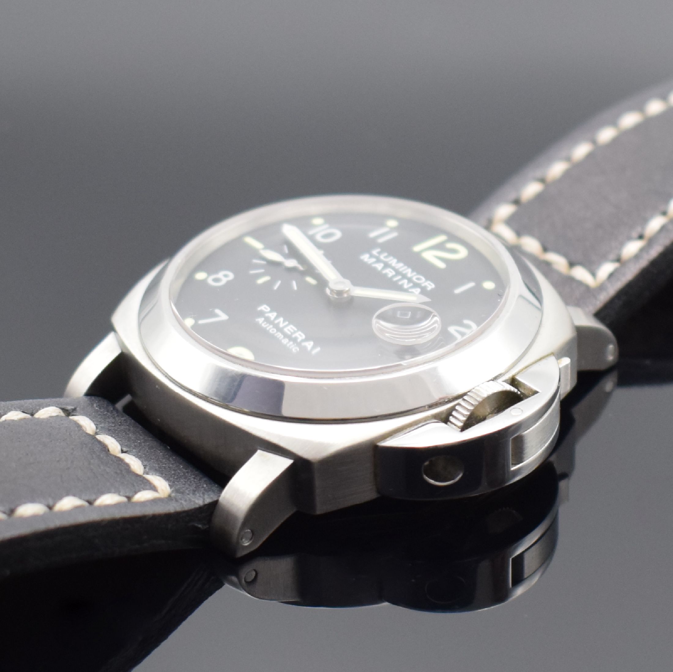 Detail b: OFFICINE PANERAI Luminor Marina PAM00164 auf 1500 Stück limitierte Herrenarmbanduhr, Schweiz verk. lt. beil. Gar.-Karte 12/2012, Automatik, ...
