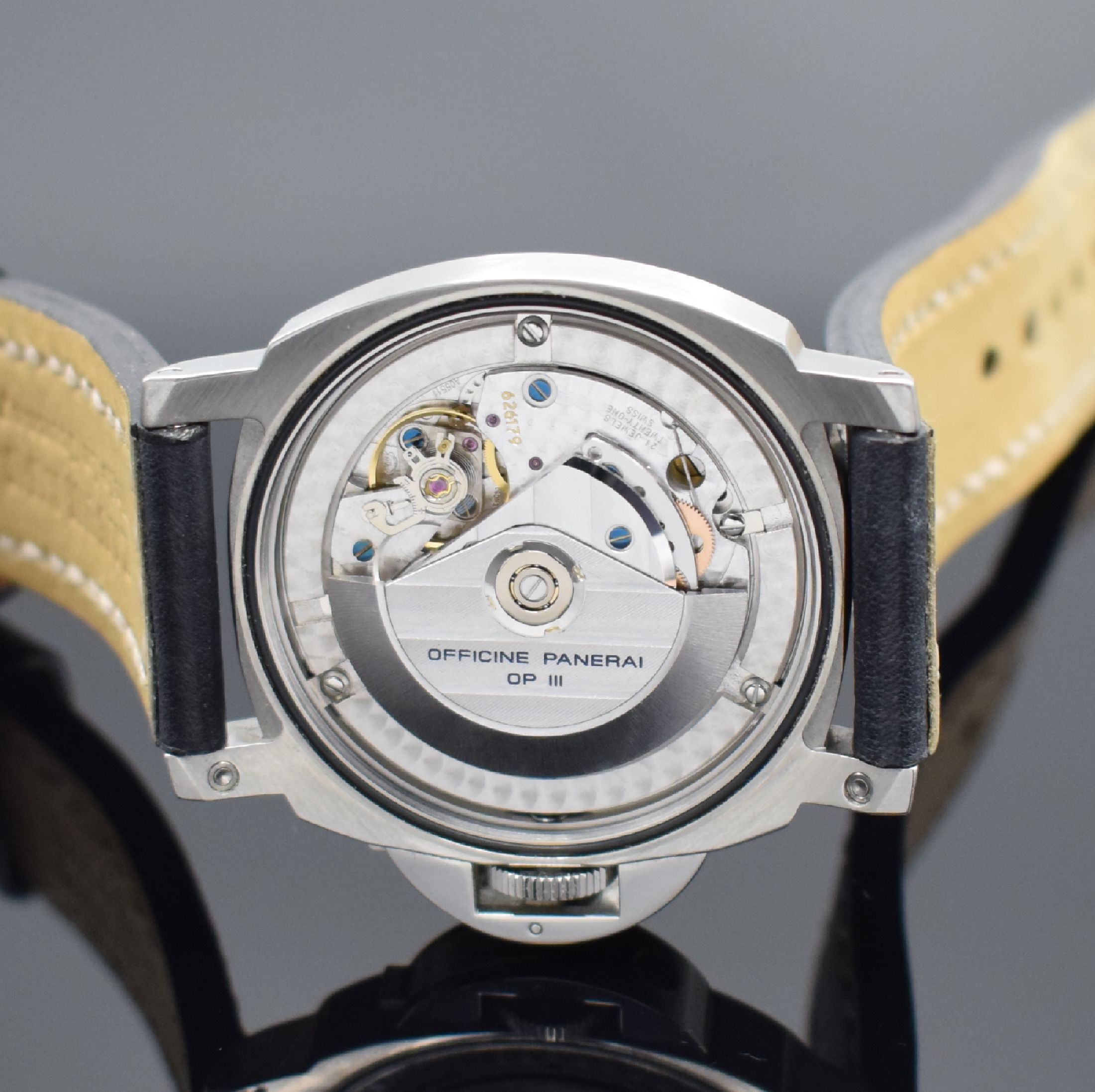 Detail e: OFFICINE PANERAI Luminor Marina PAM00164 auf 1500 Stück limitierte Herrenarmbanduhr, Schweiz verk. lt. beil. Gar.-Karte 12/2012, Automatik, ...