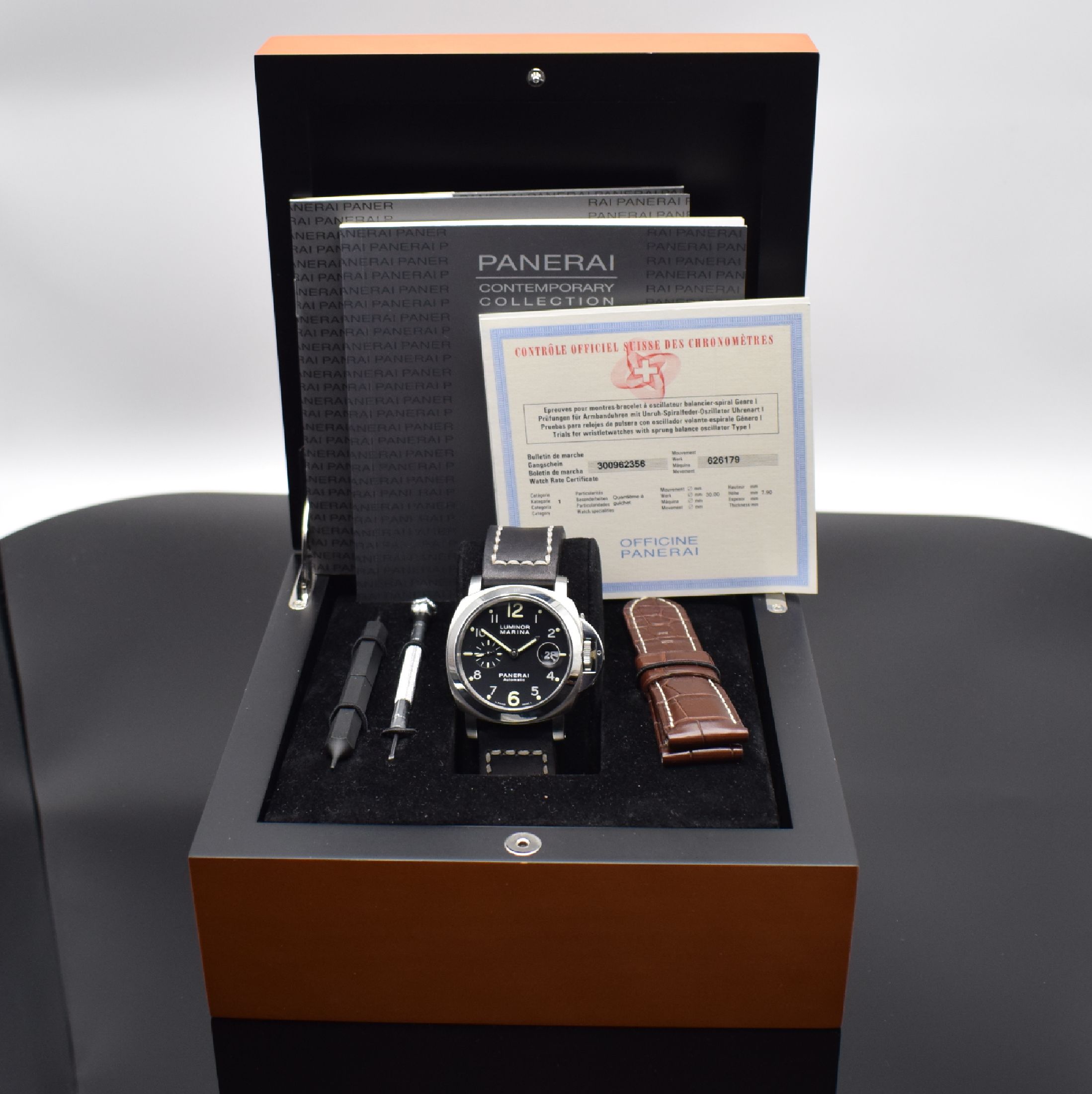 Detail f: OFFICINE PANERAI Luminor Marina PAM00164 auf 1500 Stück limitierte Herrenarmbanduhr, Schweiz verk. lt. beil. Gar.-Karte 12/2012, Automatik, ...