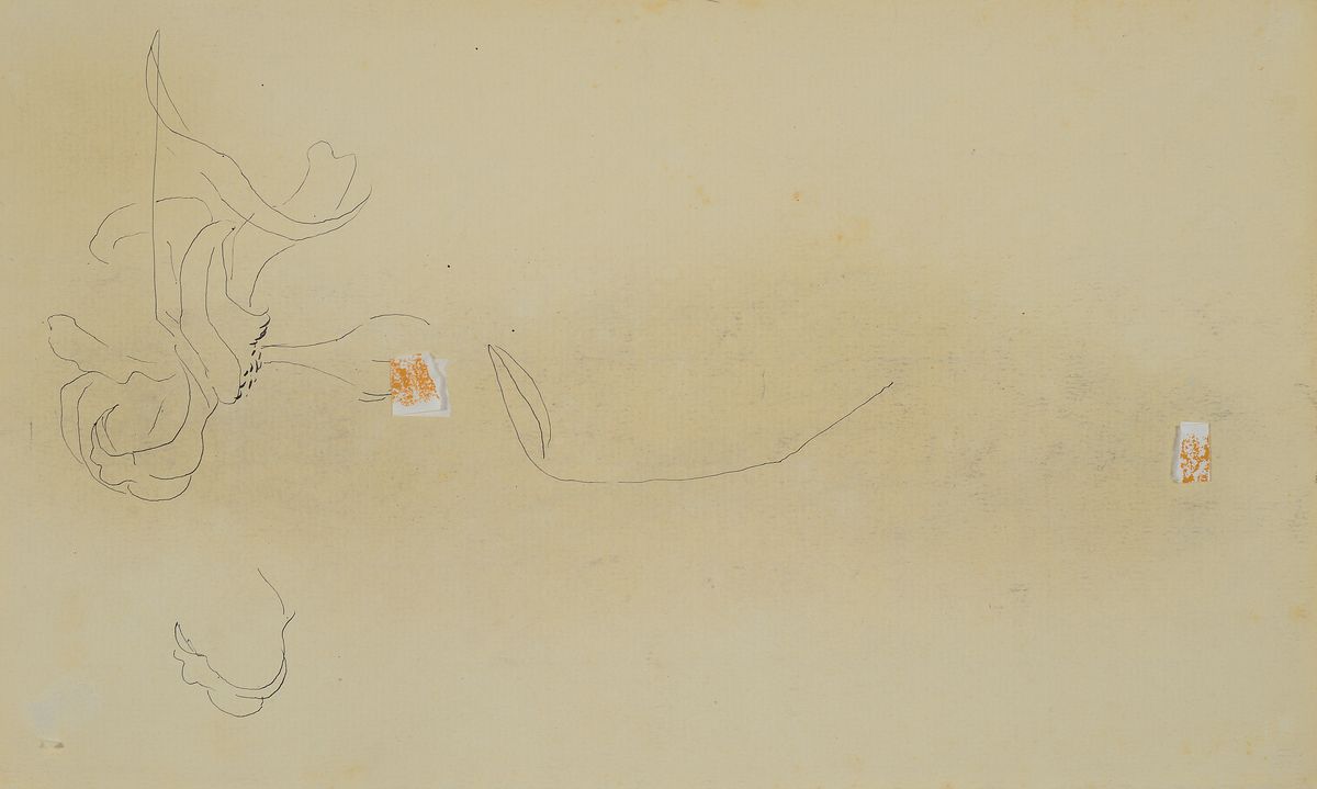 Detail a: Hans Purrmann, 1880 Speyer - 1966 Basel, Bleistiftzeichnung, stehender weiblicher Akt, Profil nach links, 1924/26 in Rom, rechtsunten handsigniert, ...
