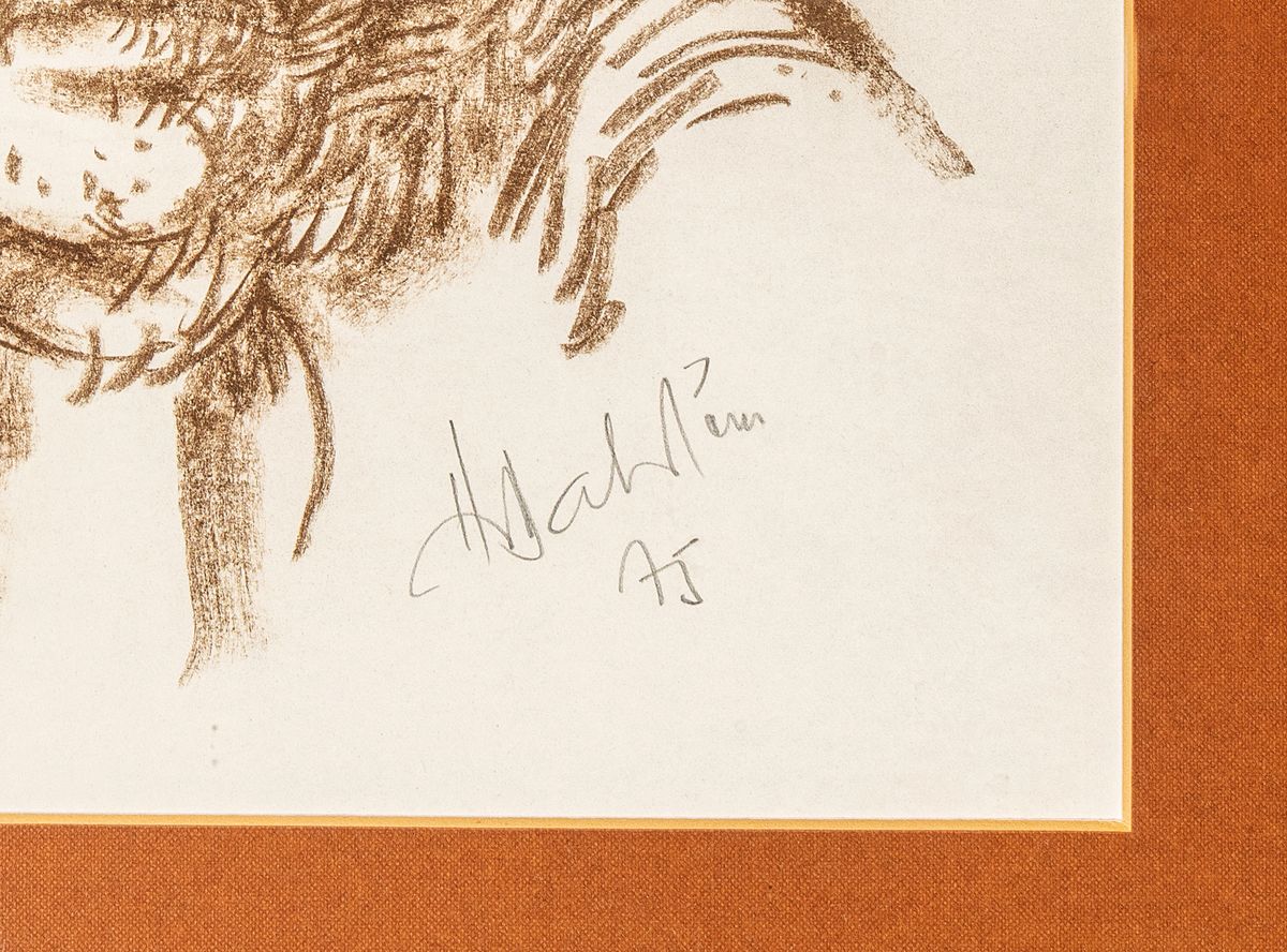 Detail a: Hans Dahlem, 1928 Bliekastel-2006 Saarbrücken, Studium an der Schule für Kunst und Handwerk Saarbrücken, Bildnis von bzw. nach ...