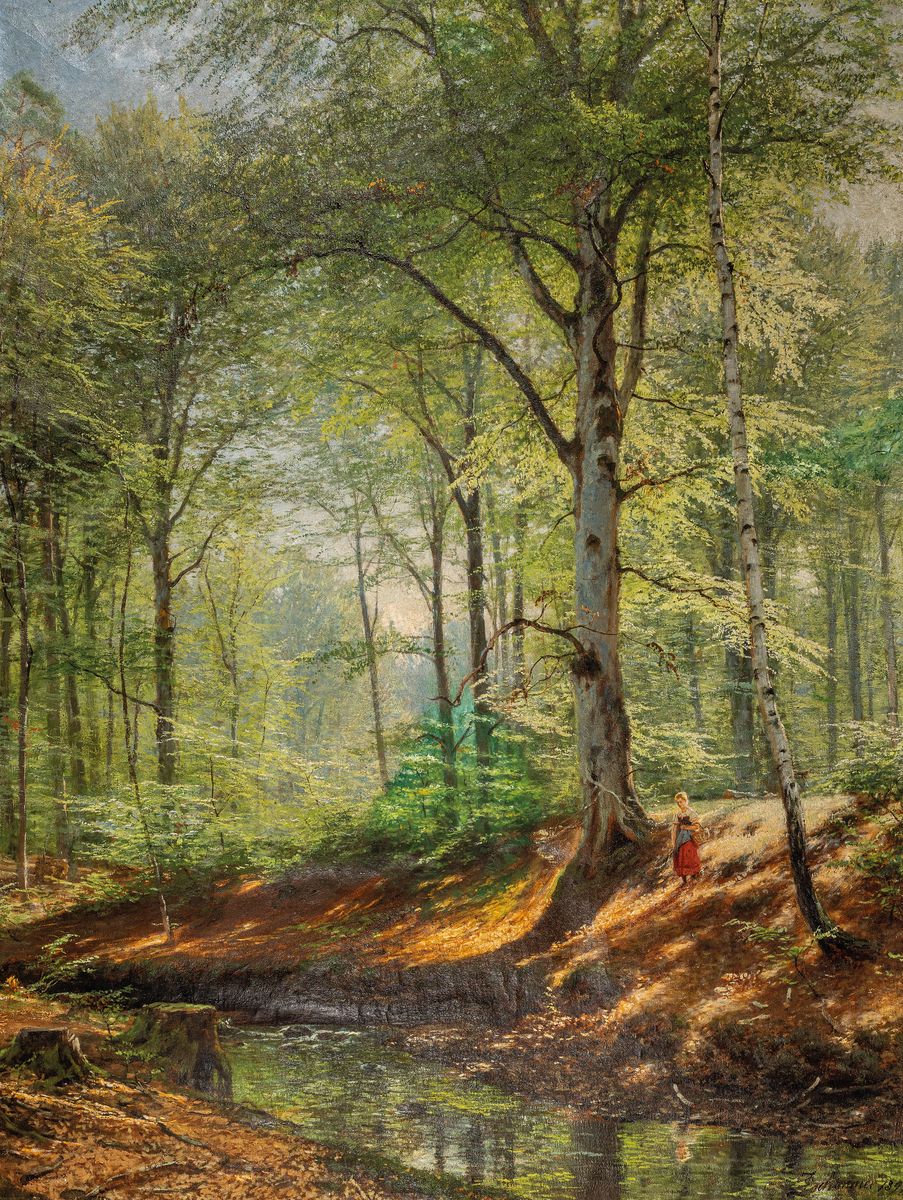 Emil Zschimmer, 1842 Großwig-1917 Schmiedeberg, Ausbildung zum Musterzeichner, Studium an der Großherzöglich-Sächsischen Kunstschule Weimar, ...