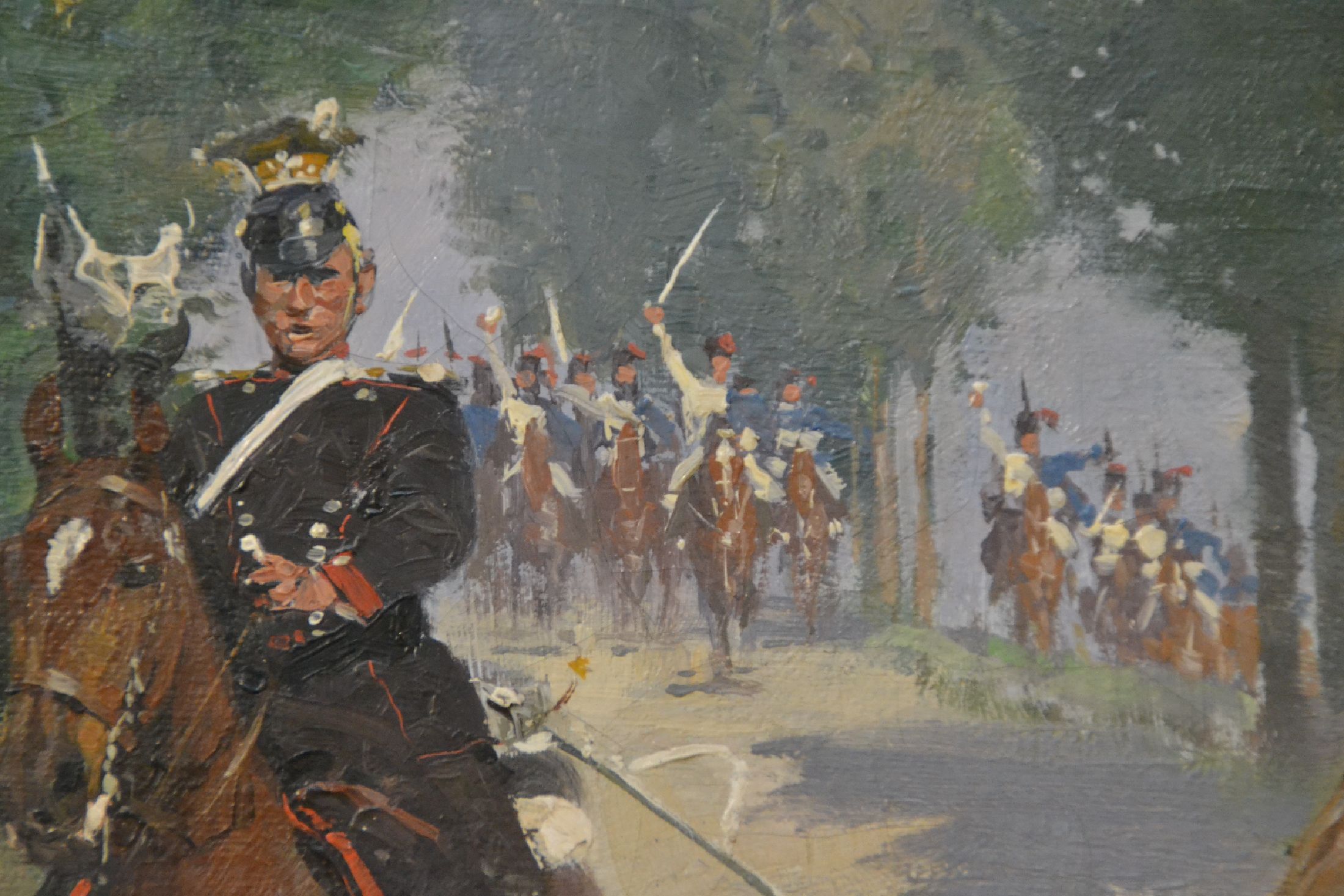 Detail b: Carl Röchling, 1855 Saarbrücken-1920 Berlin, Studium an der Kunstschule Karlsruhe und der Akademie Berlin, reüssierte v.a. in Schlachten- und ...