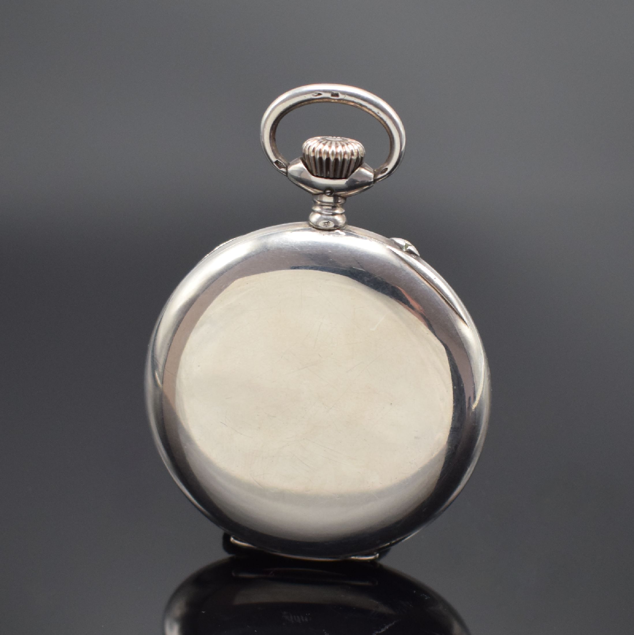 Detail a: IWC "Qualität Extra" seltene große Taschenuhr in Silber, Schweiz um 1910, glattes offenes Geh., Cuvette & Werk Qualité Extra bez., 2- ...